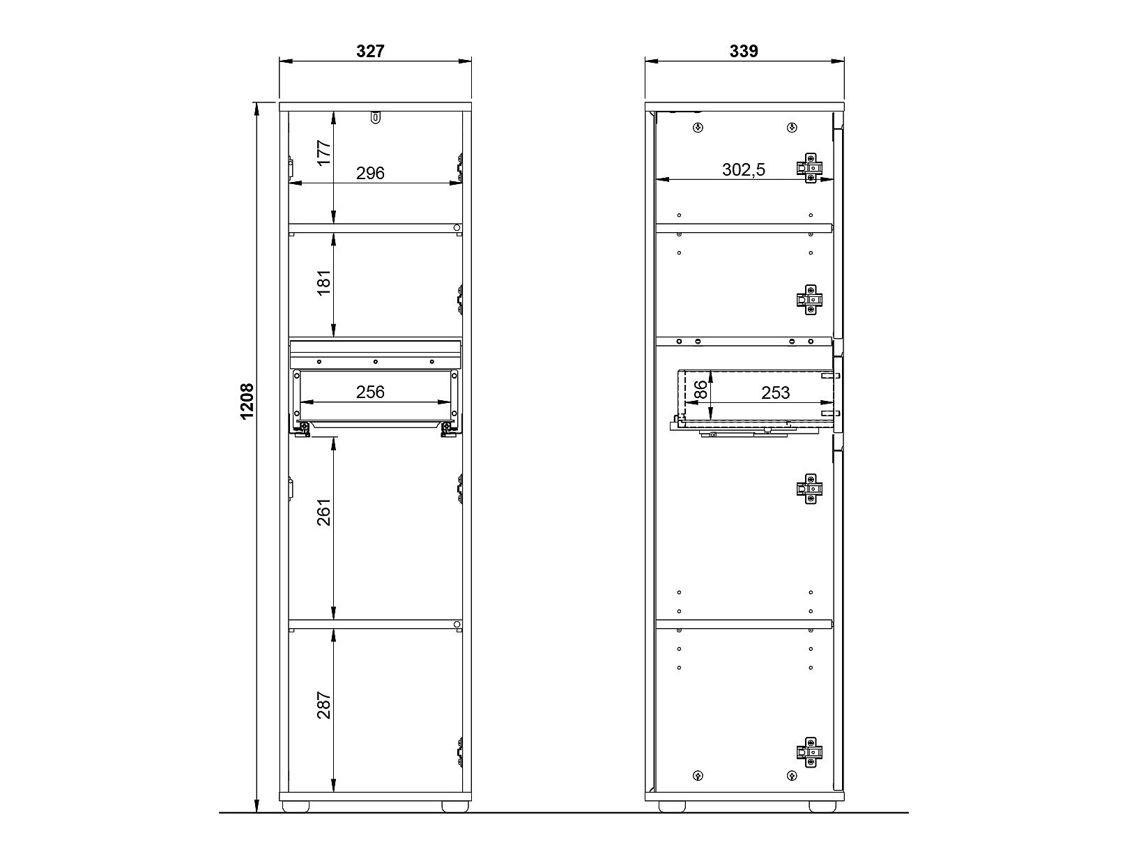 Álló fürdőszoba szekrény Tensona 101 (Grafit)