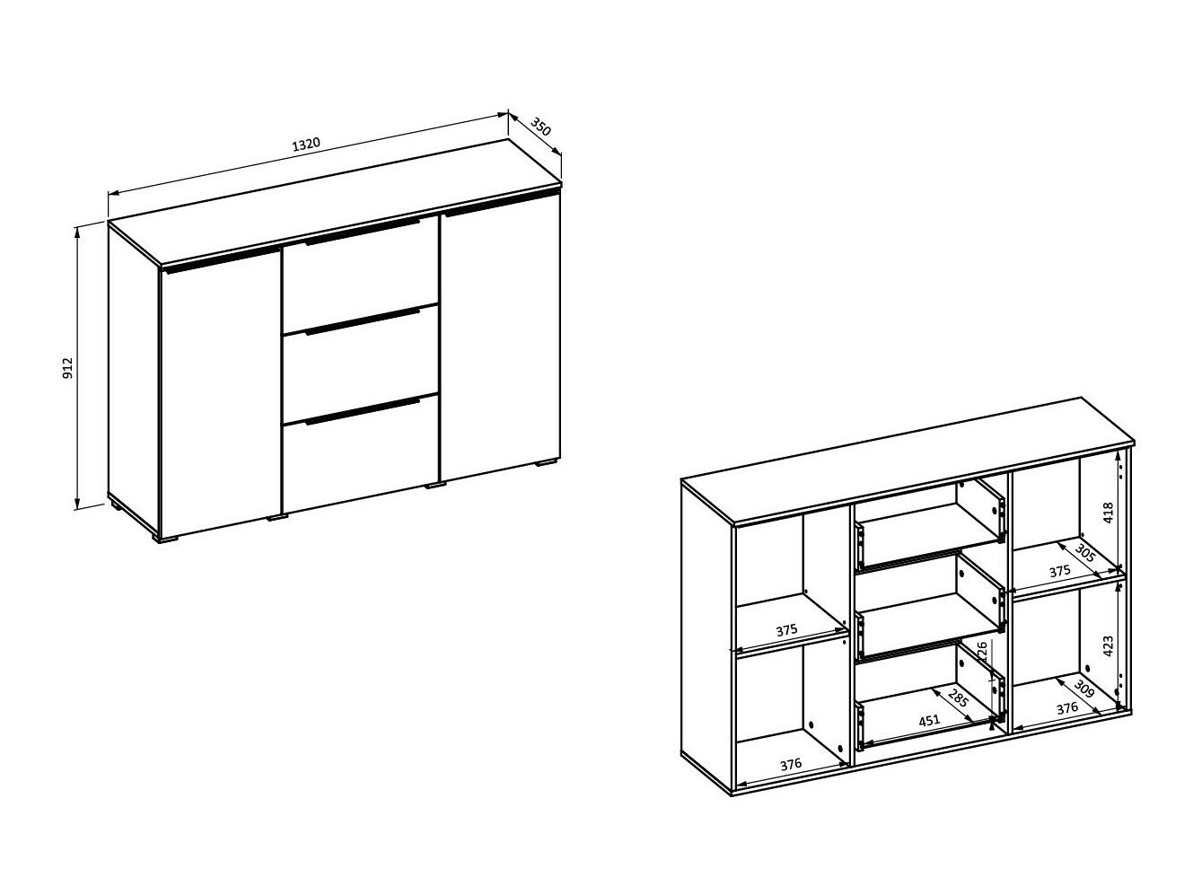 Komód Austin 364 (Wotan tölgy)