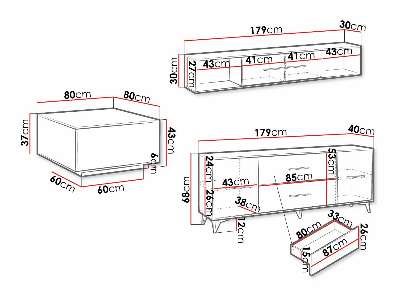 Nappali szett Avimora 116 (Dió)