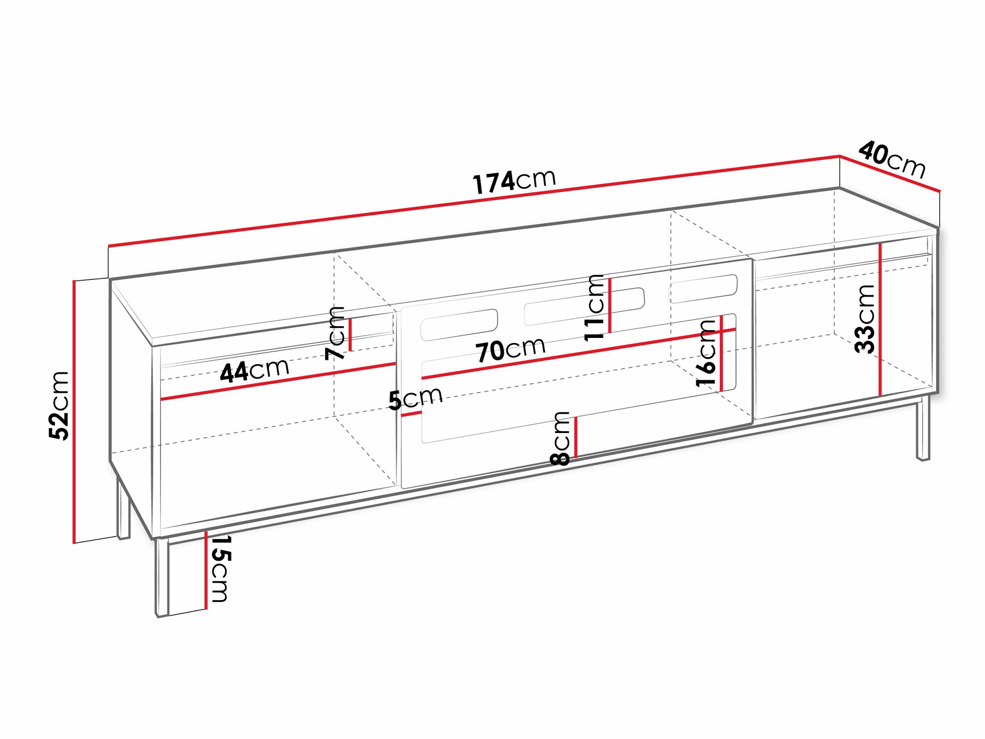 TV-állvány Comfivo Delruva III (Fekete)