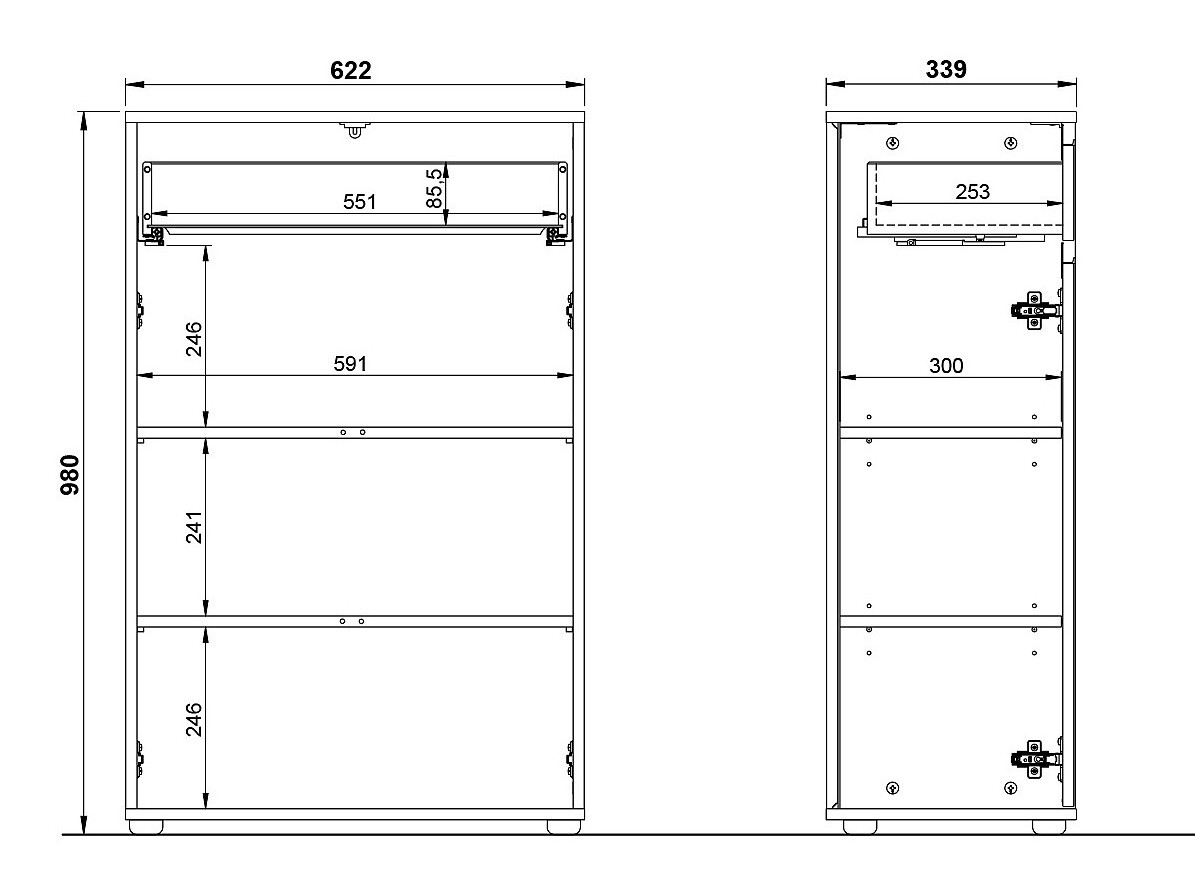 Álló fürdőszoba szekrény Tensona 102 (Grafit)