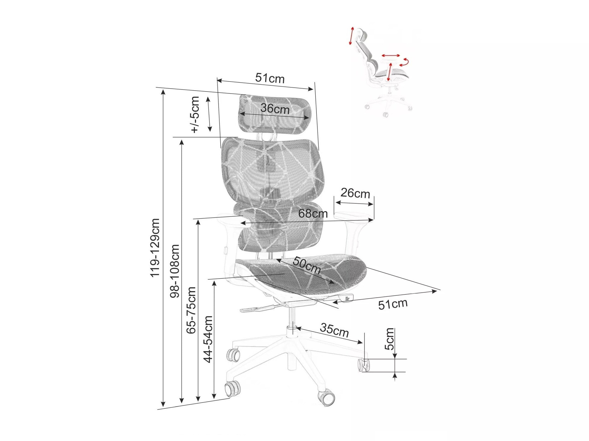 Irodai szék Detroit 514 (Fekete)