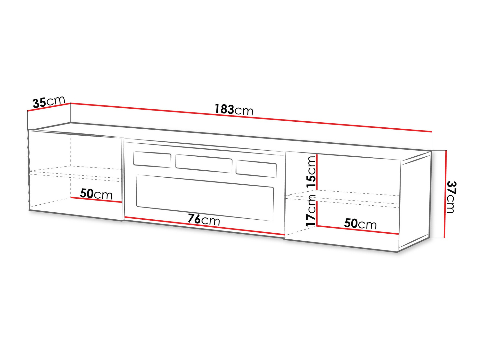 TV-állvány Charlotte 206 (Fehér)