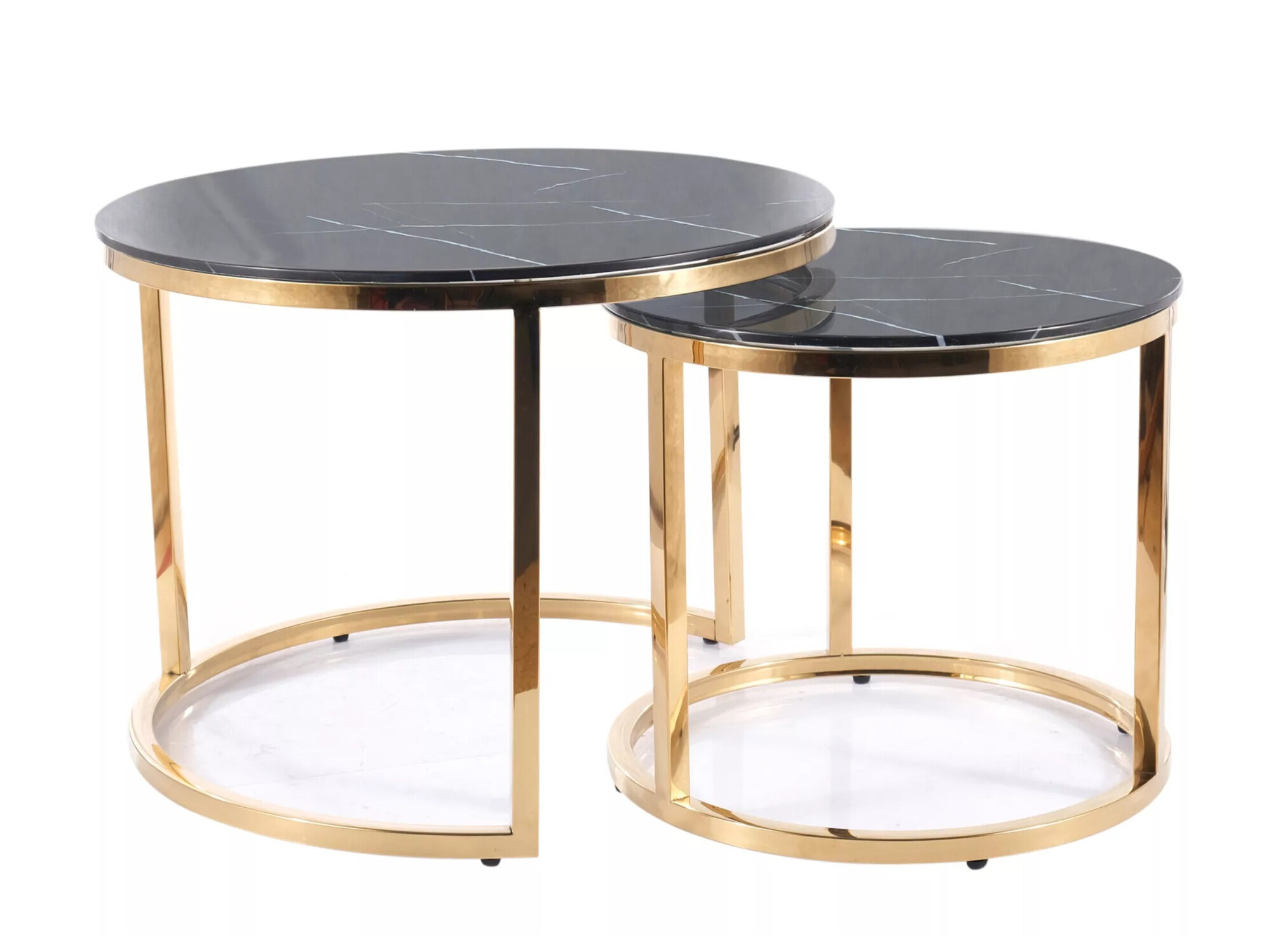 Dohányzóasztal szett Detroit 520 (Fekete márvány)