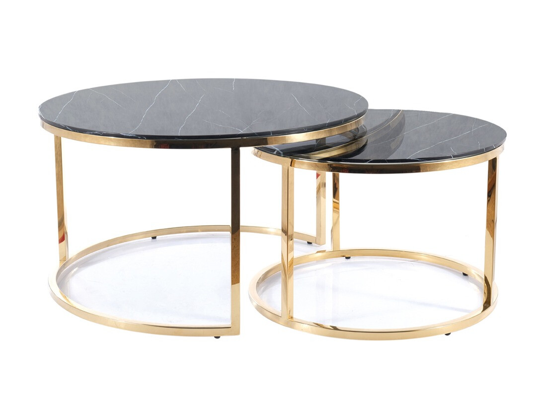 Dohányzóasztal szett Detroit 521 (Fekete márvány)