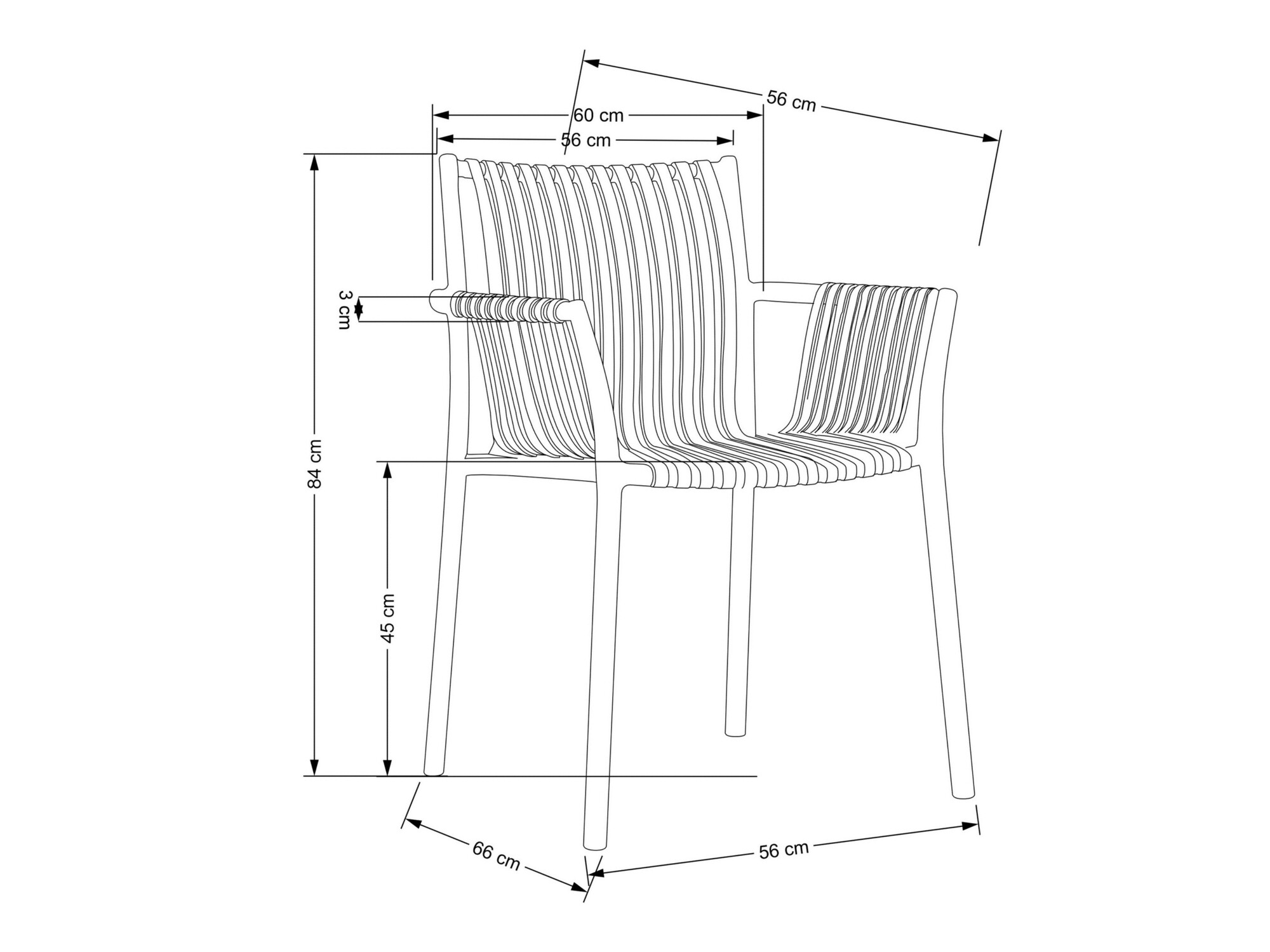 Szék Houston 1852 (Fekete)