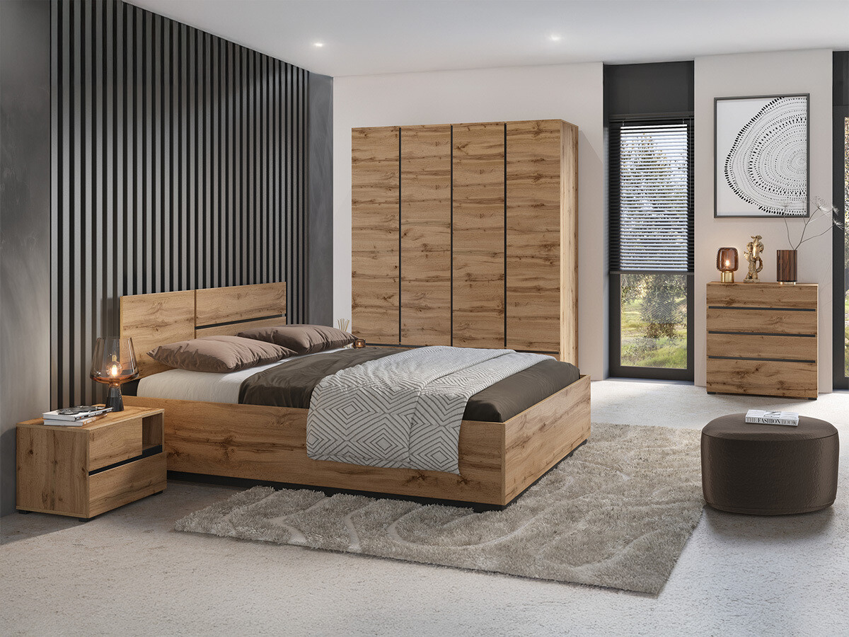 Hálószoba garnitúra Alfere 124 (Wotan tölgy)