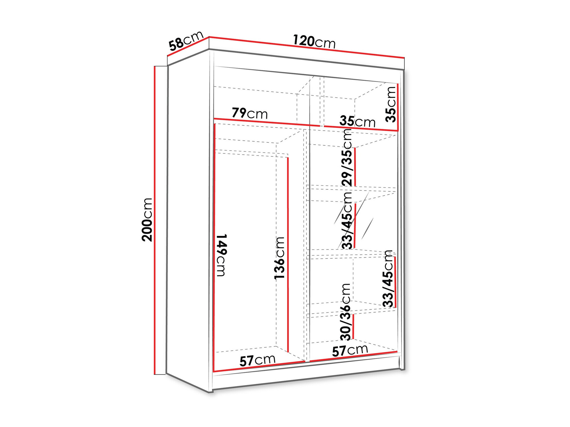 Gardróbszekrény Closico 188 (Fehér)