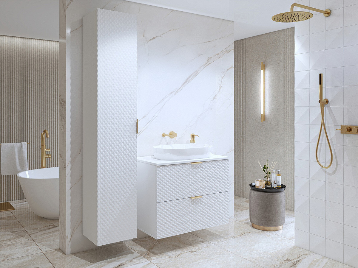 Fali szekrény mosdónak Liretu 106 (Fehér)