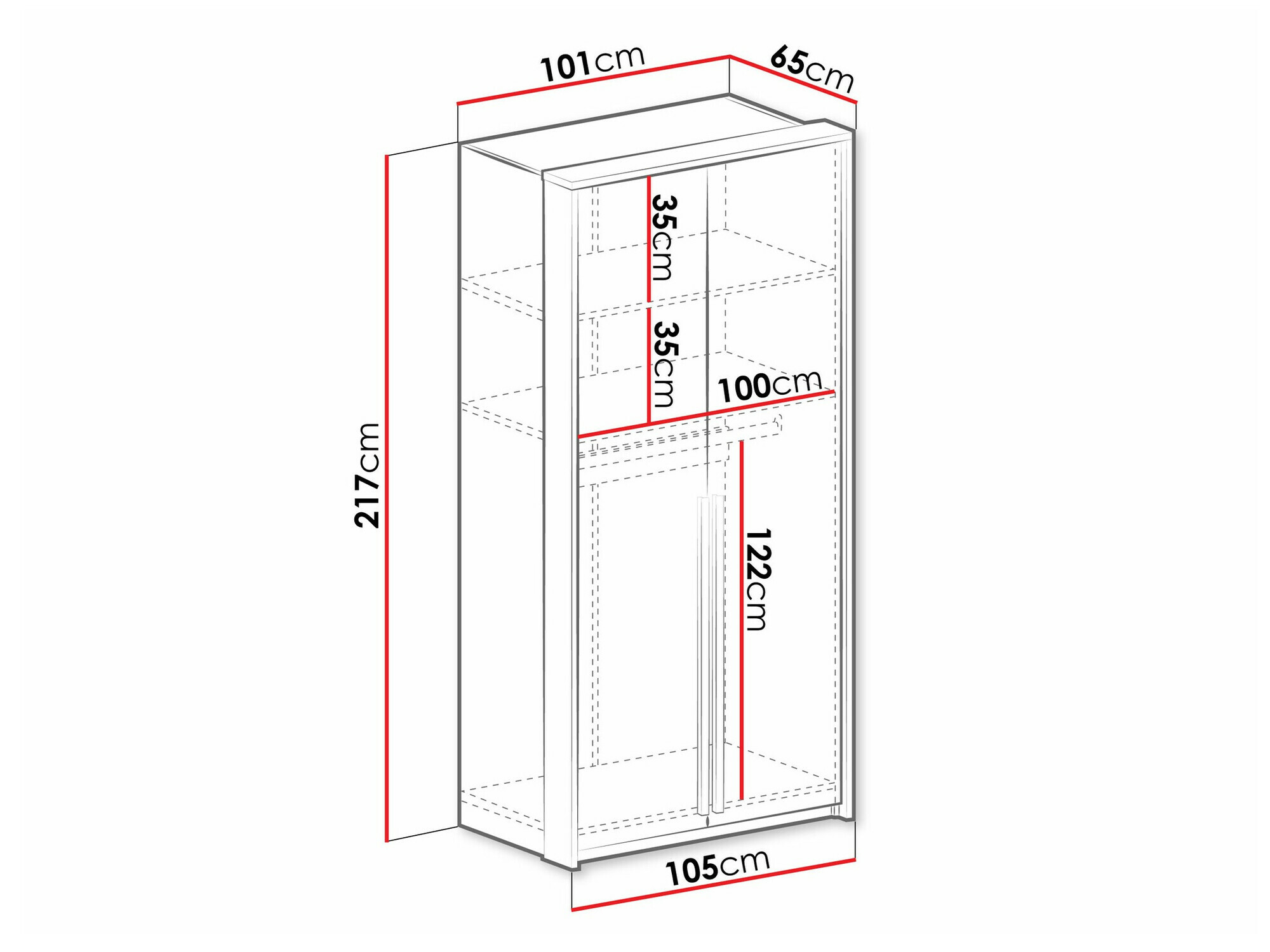Gardróbszekrény Calcalo 100 (Beige)