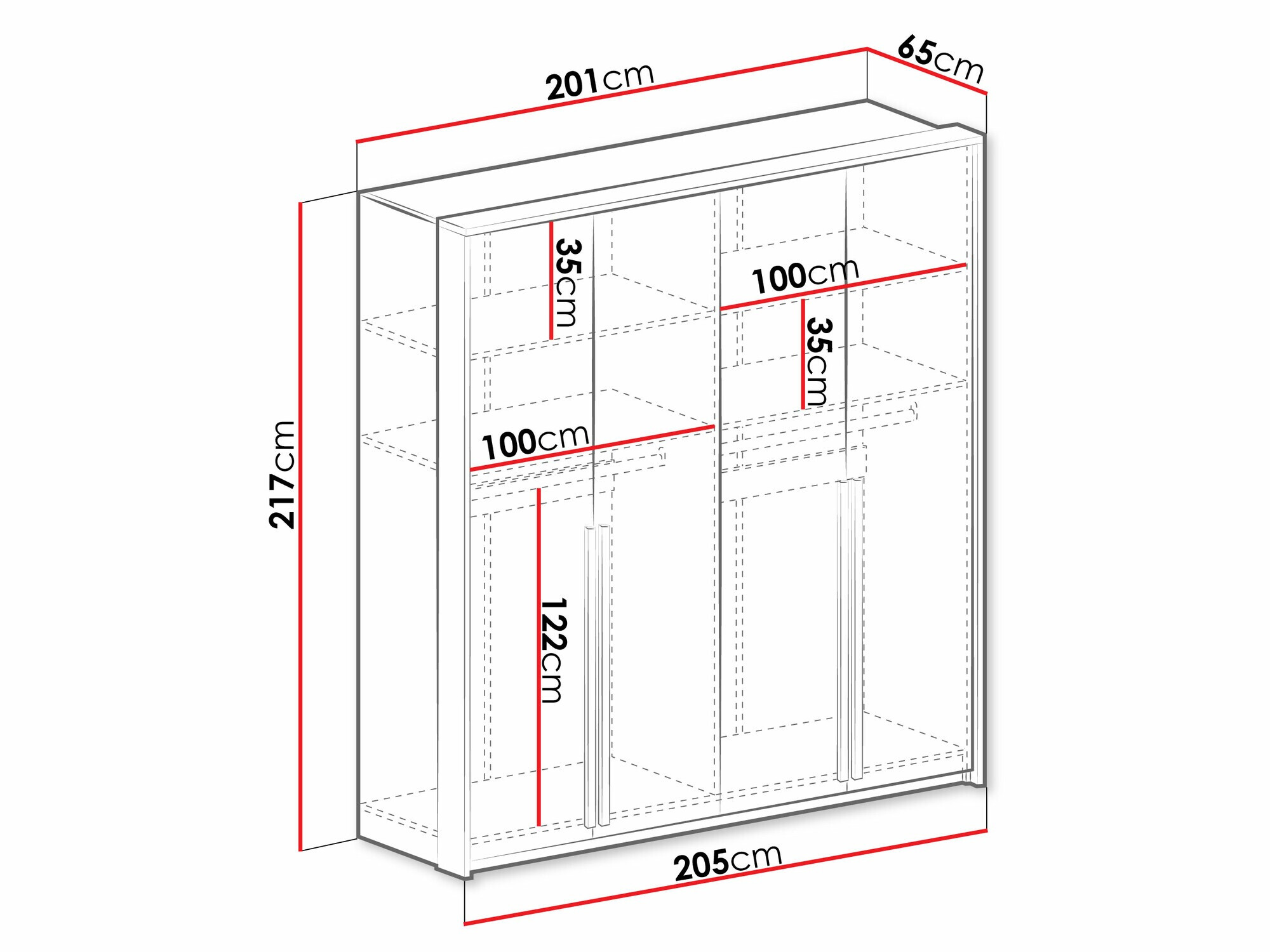 Gardróbszekrény Calcalo 101 (Fehér)