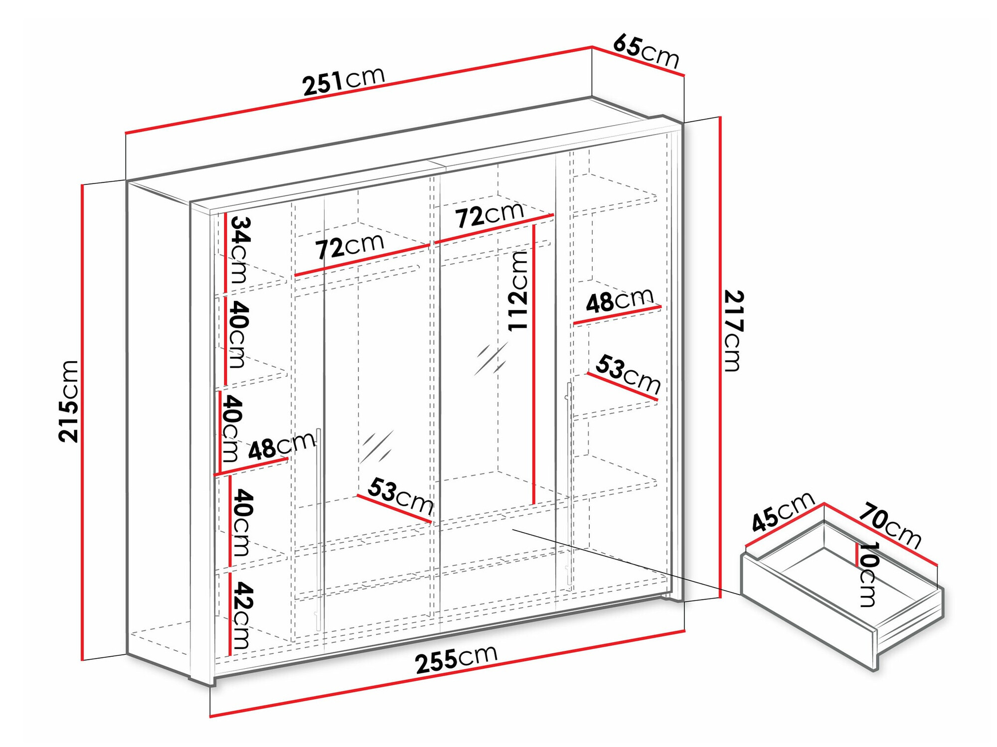 Gardróbszekrény Honolulu 121 (Fehér)