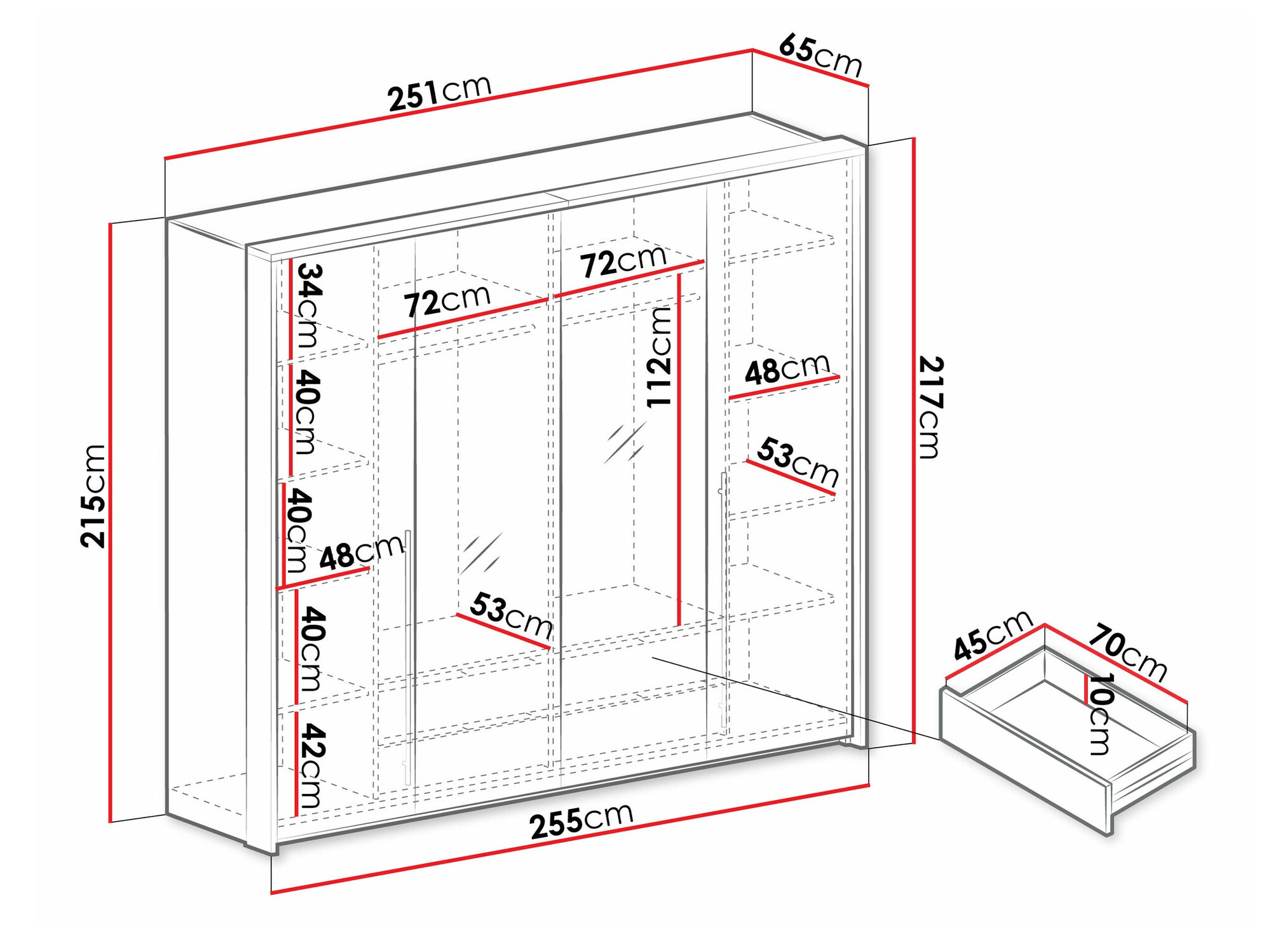 Gardróbszekrény Honolulu 121 (Lava)