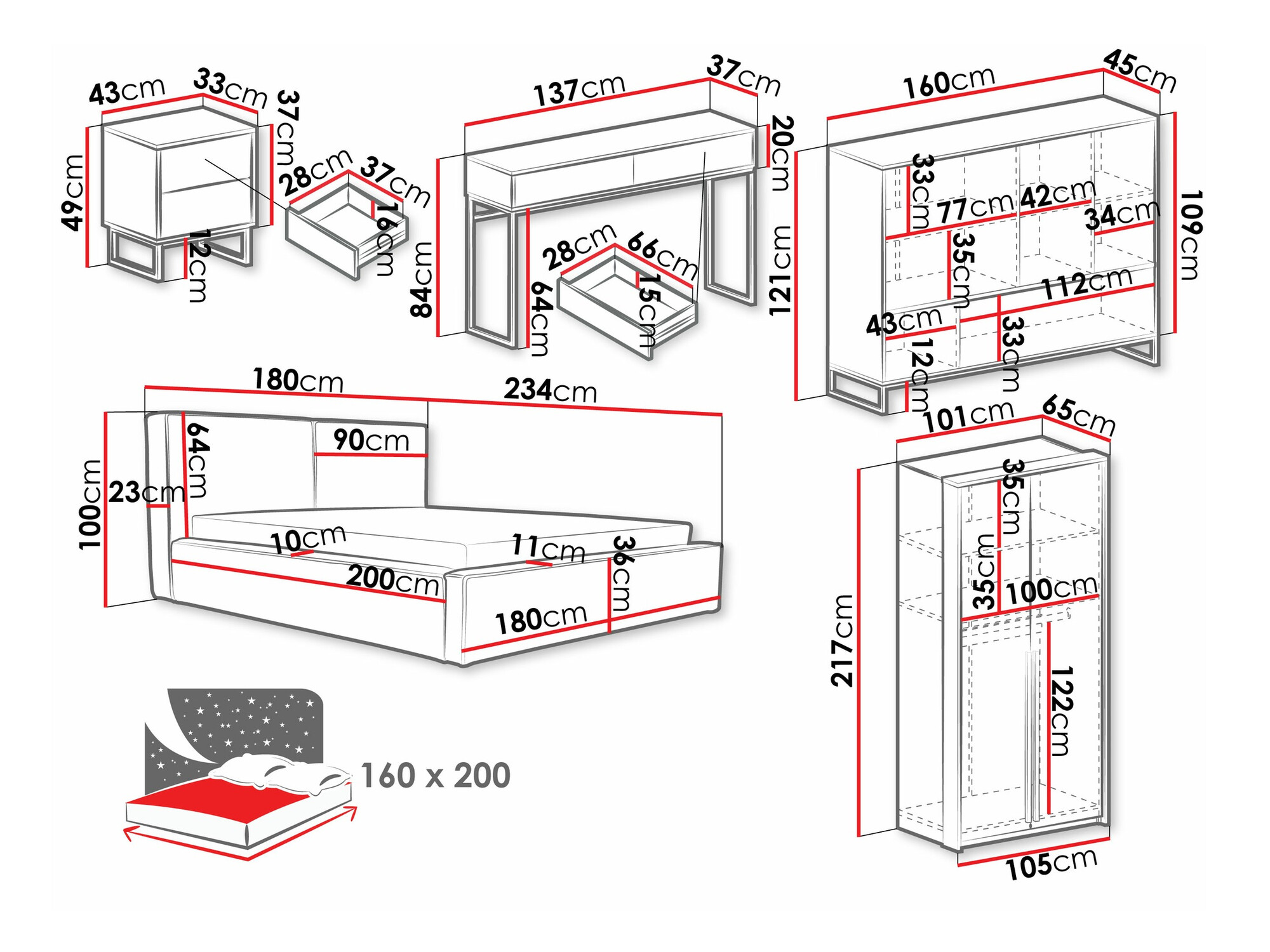 Hálószoba garnitúra Calcalo 110 (Zöld)