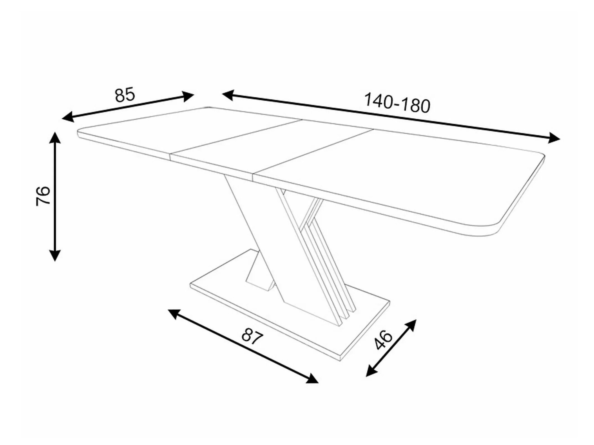 Asztal Detroit 568 (Artisan tölgy + Antracit)