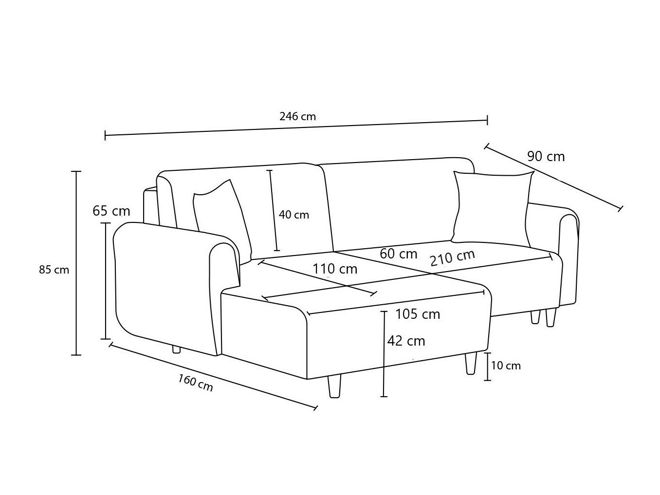 Sarokkanapé Altadena 592 (Krém)