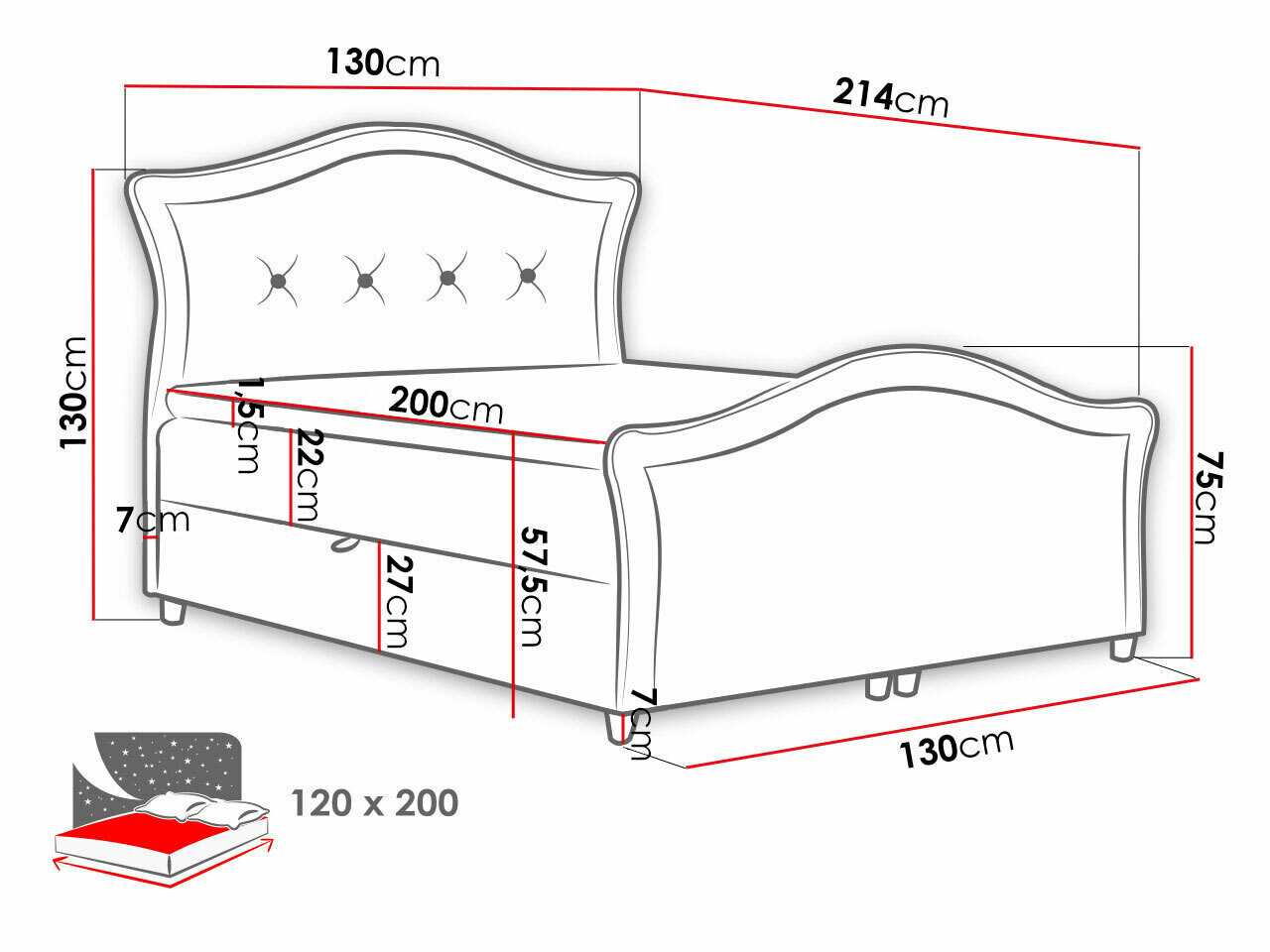 Kontinentális ágy Baltimore 136 (Casablanca 2308)