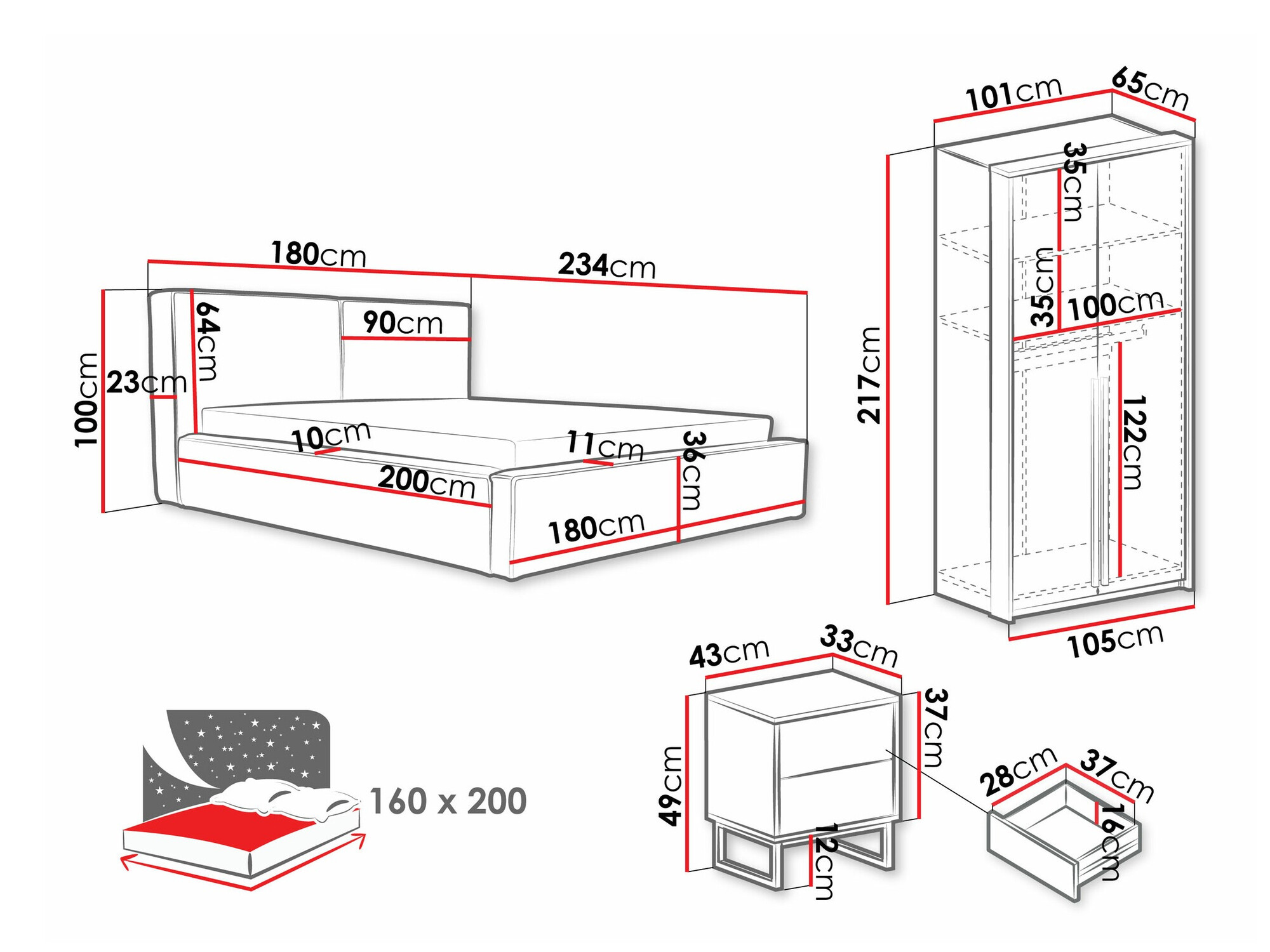Hálószoba garnitúra Calcalo 111 (Bézs)