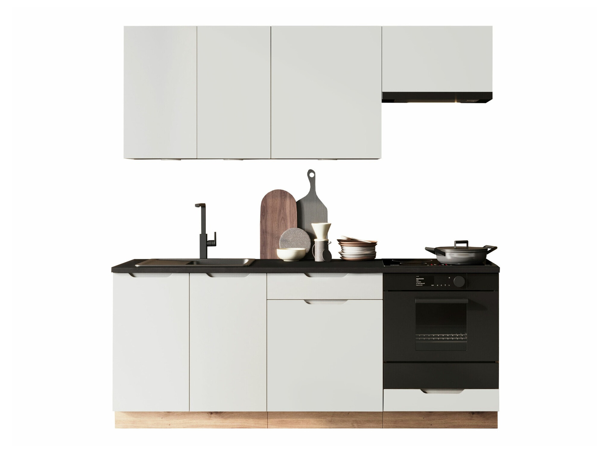 Konyhabútor Trenton 180 (Világosszürke + Artisan tölgy)