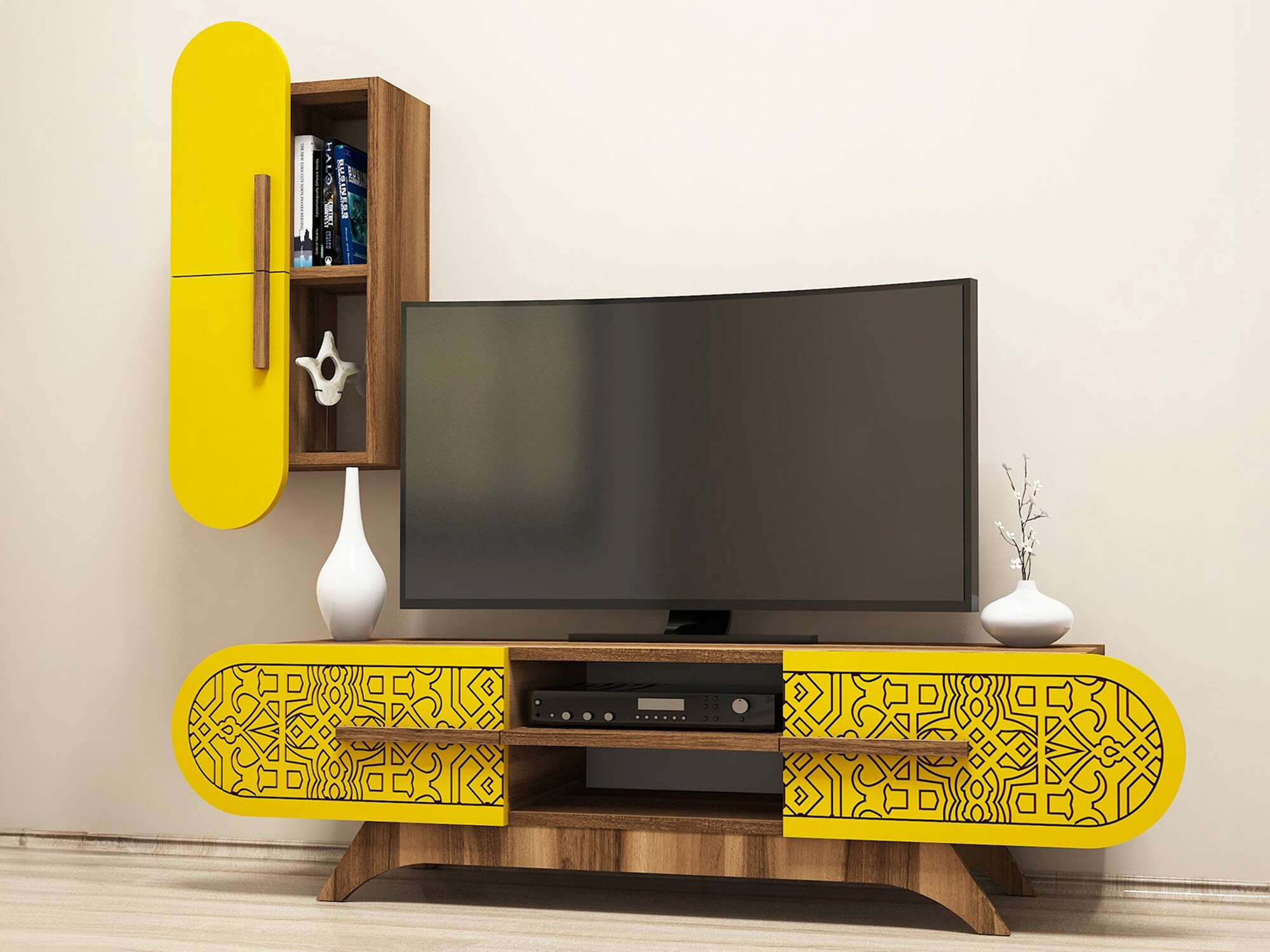 Nappali szett Kailua 1574 (Dió + Sárga)