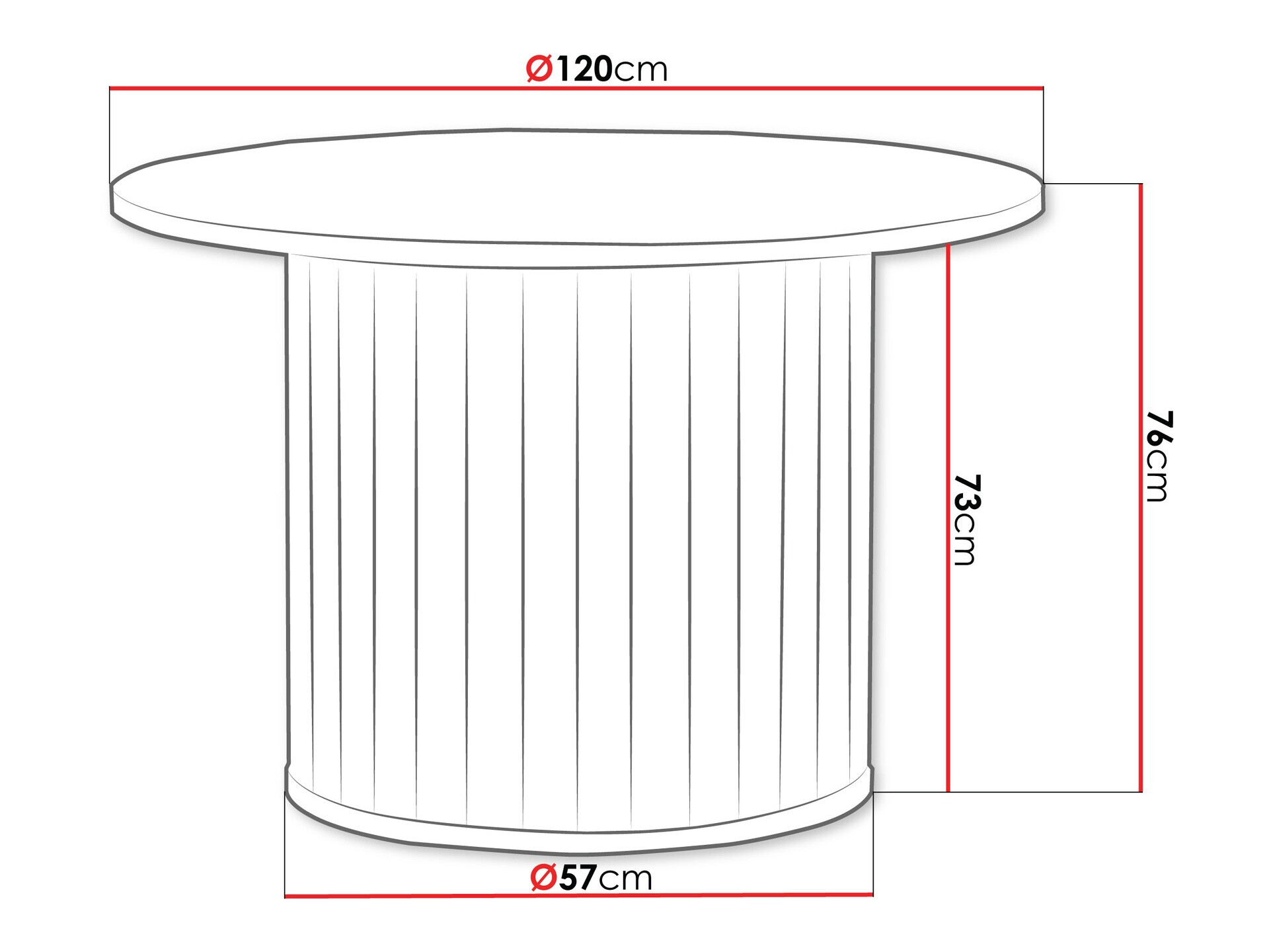 Asztal Novmono 107 (Fekete)