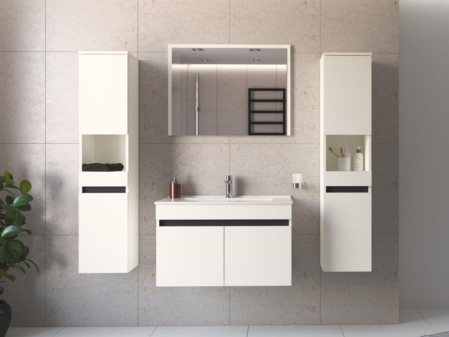 Fali fürdőszoba szekrény Benfelo 104