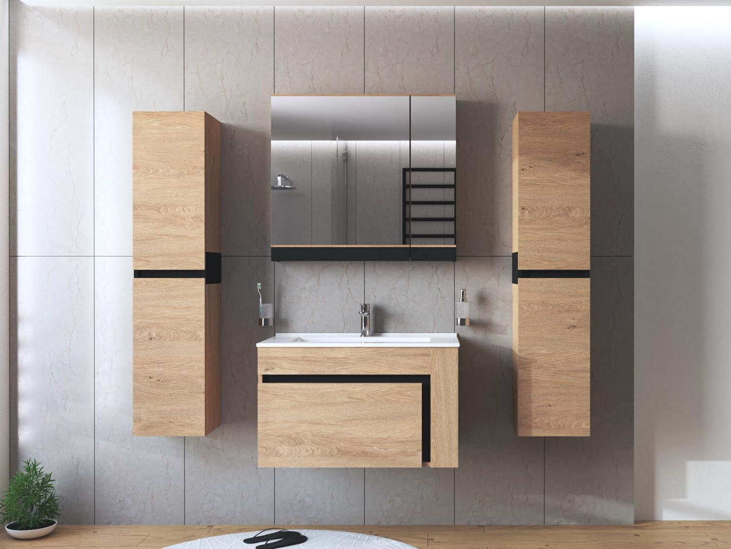 Fali fürdőszoba szekrény Fenetra 100