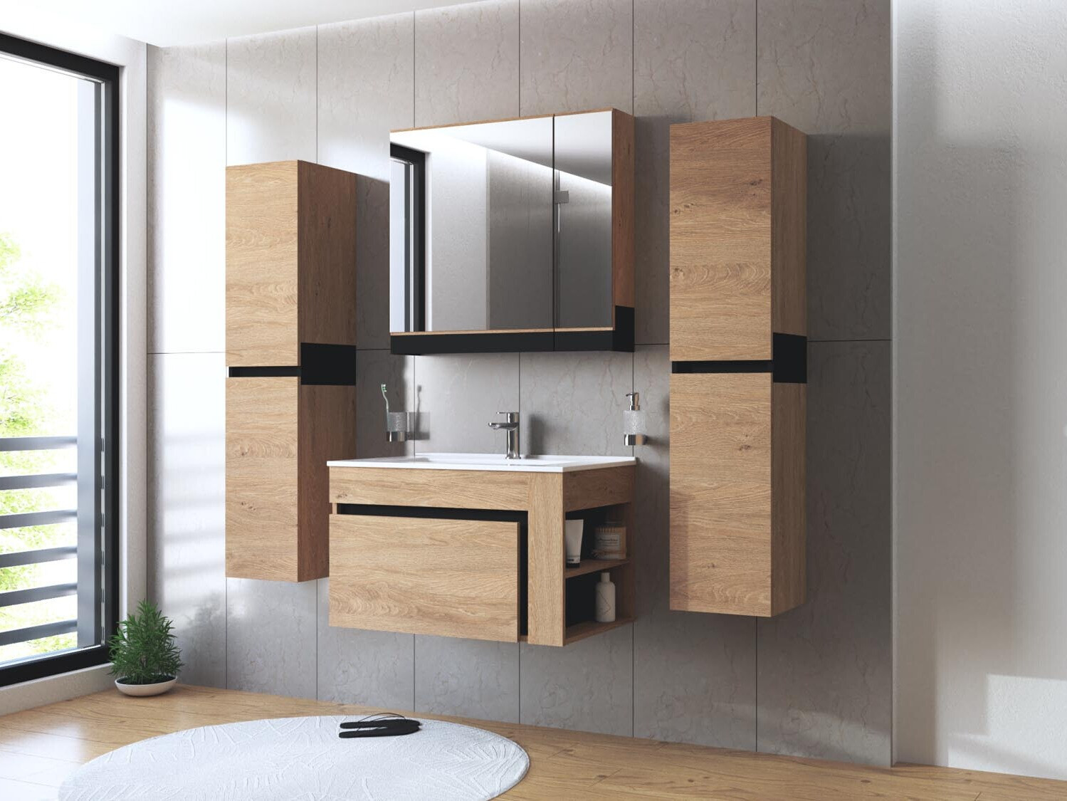 Fali fürdőszoba szekrény Fenetra 100