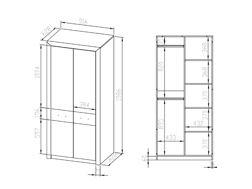 Gardróbszekrény Tivmori 100