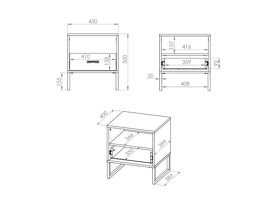 Éjjeliszekrény Tortiva 107