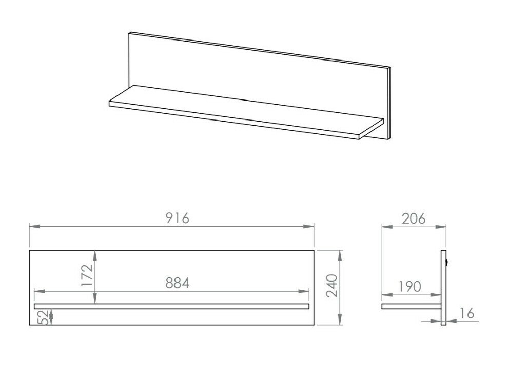 Fali polc Tortiva 109