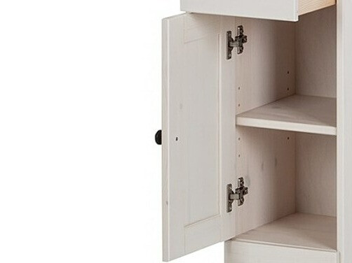 Álló fürdőszoba szekrény Deletri 110 (Fehér + Havana Tölgy)