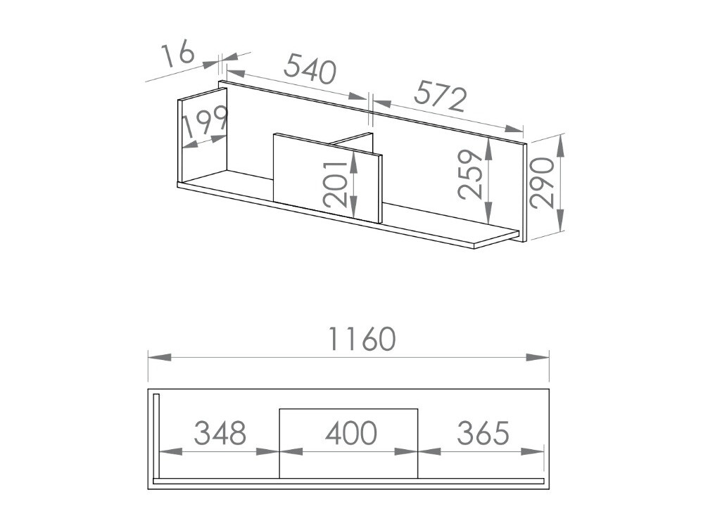 Fali polc Nucavu 108