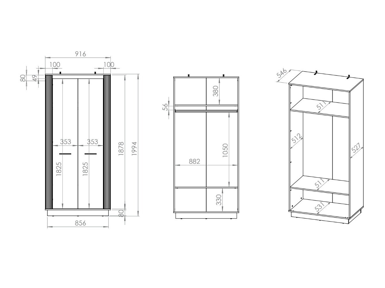 Gardróbszekrény Livluo 105