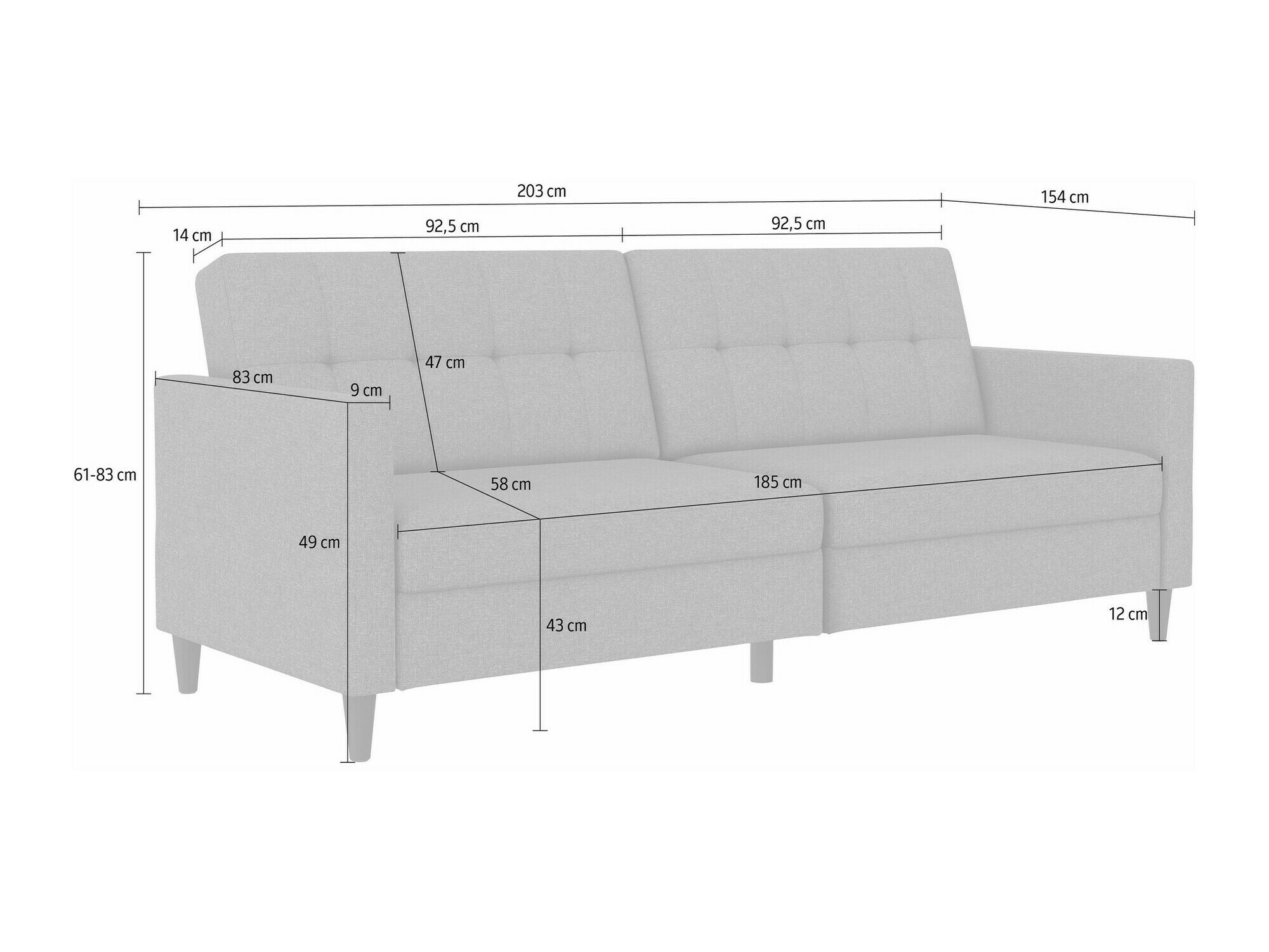 Kanapéágy Tulsa 626 (Világosszürke)