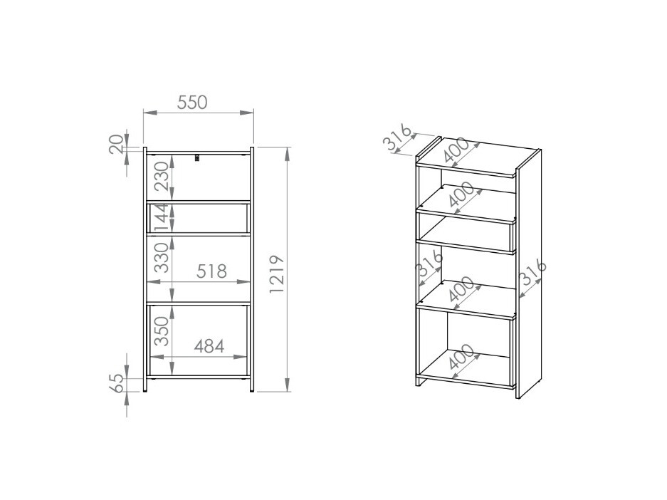 Könyvespolc Madison 177