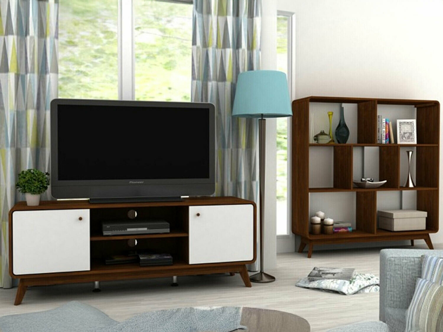 Nappali szett Elbtena 113 (Dió + Fehér)