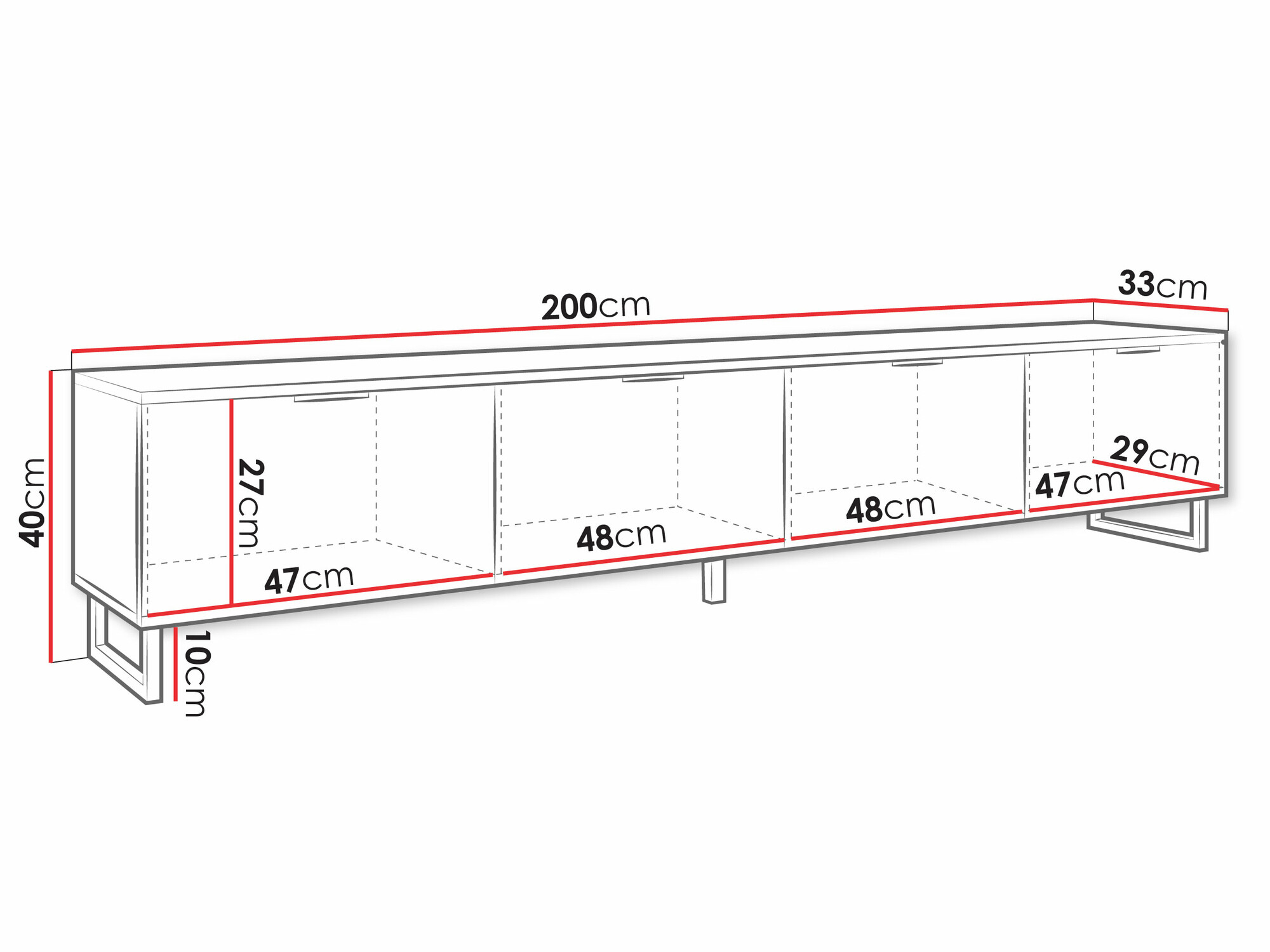 TV-állvány Sarasota 180 (Fekete + Grafit)