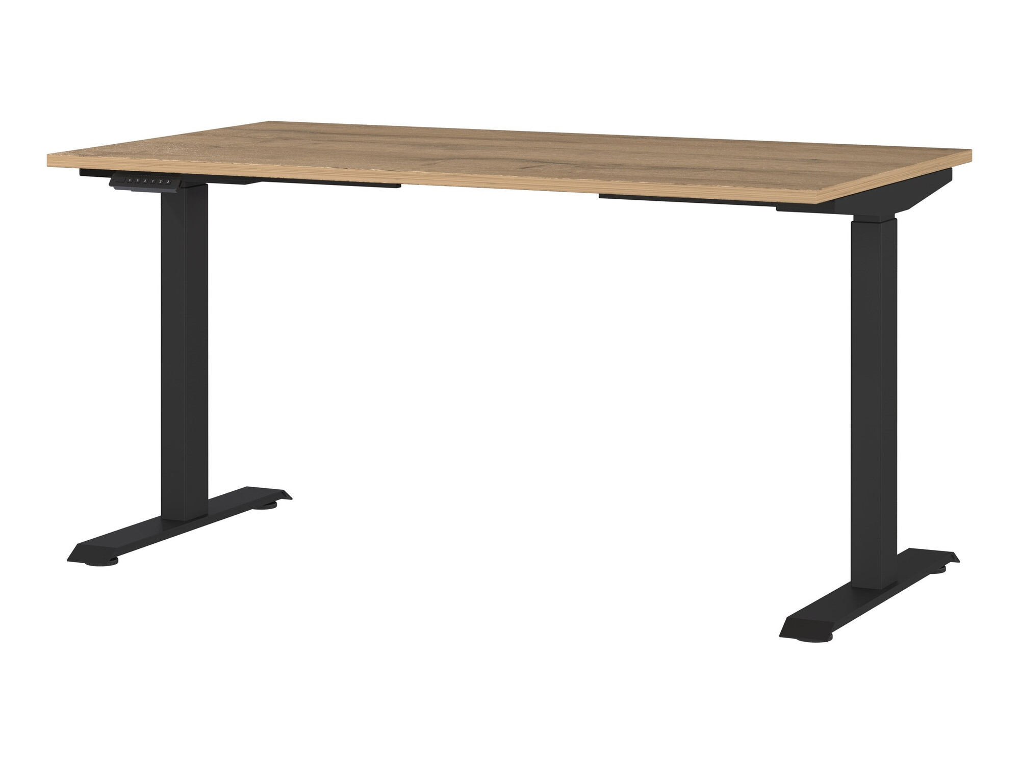 Állítható magasságú íróasztal Eliromo 117 (Grandson tölgy + Fekete)