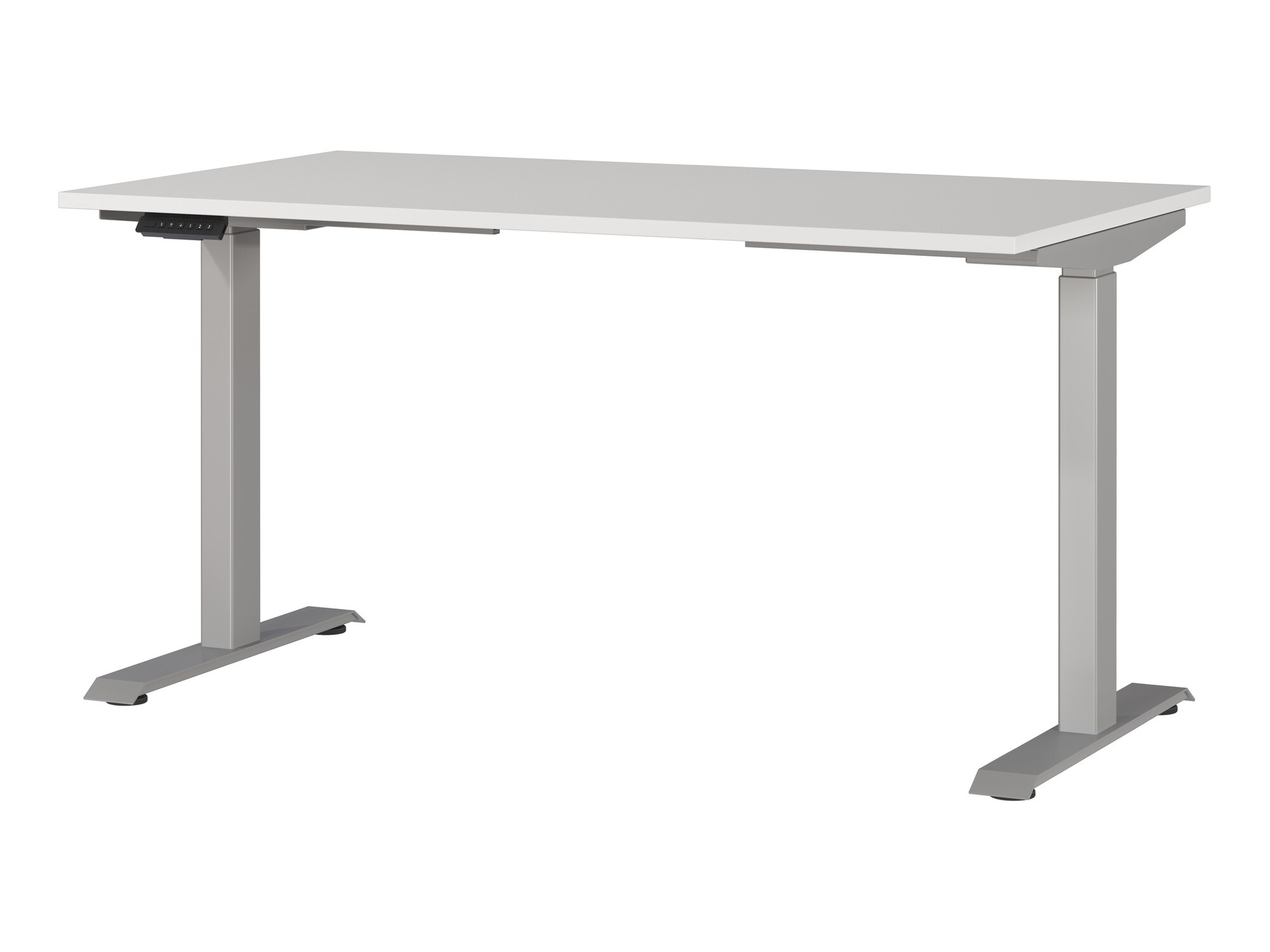 Állítható magasságú íróasztal Eliromo 117 (Világosszürke + Ezüst)