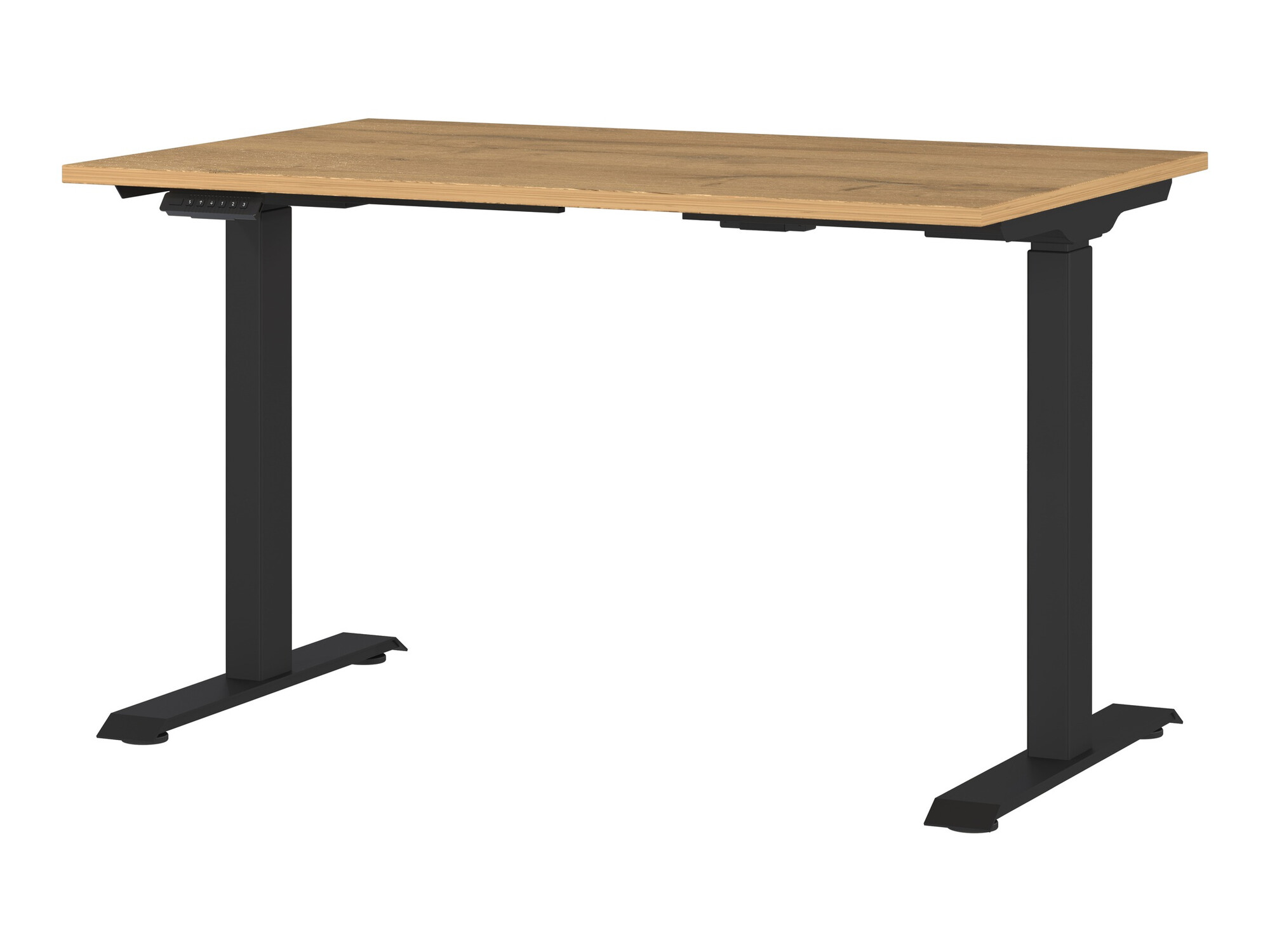 Állítható magasságú íróasztal Eliromo 118 (Grandson tölgy + Fekete)