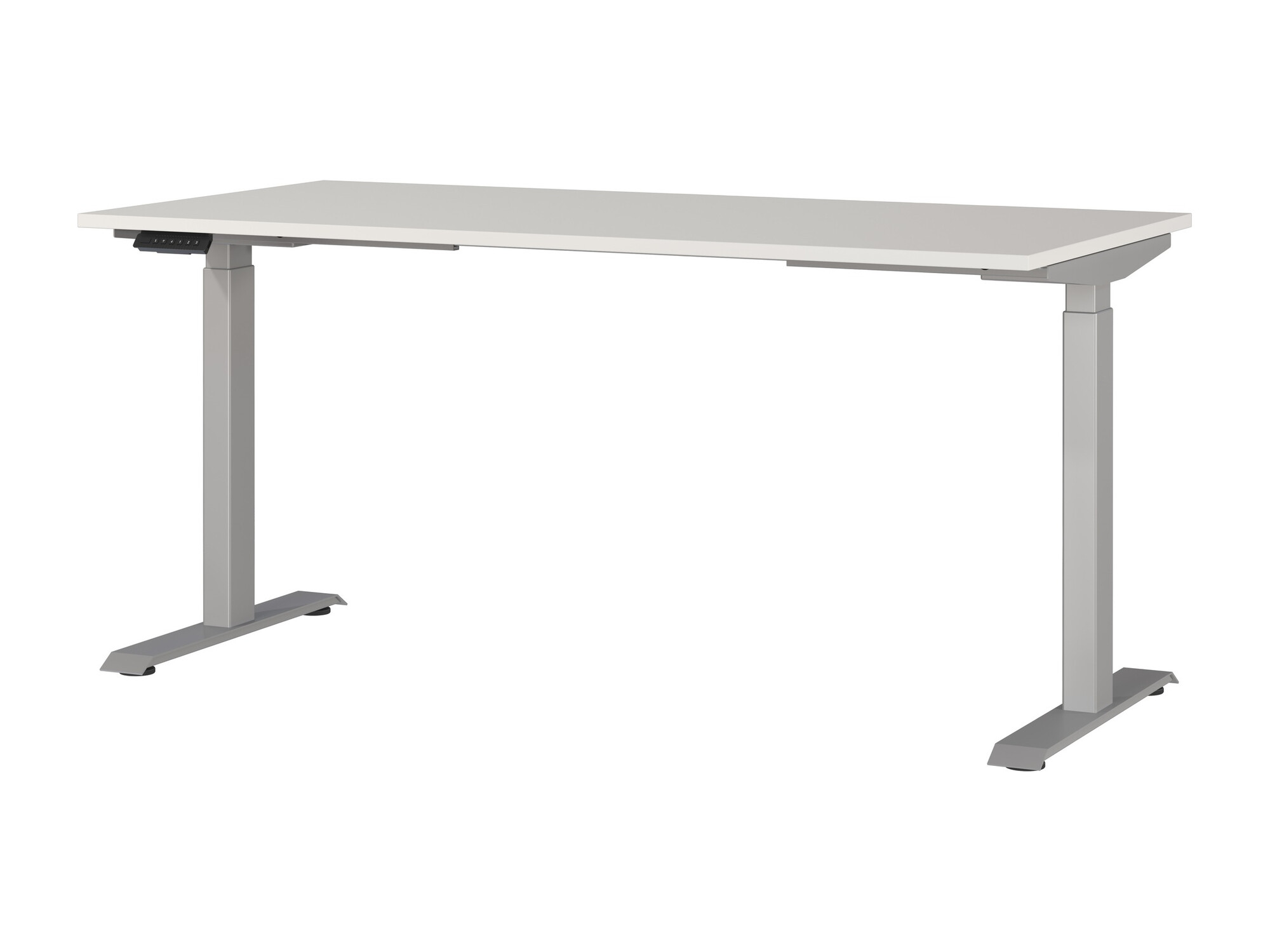 Állítható magasságú íróasztal Eliromo 119 (Világosszürke + Ezüst)
