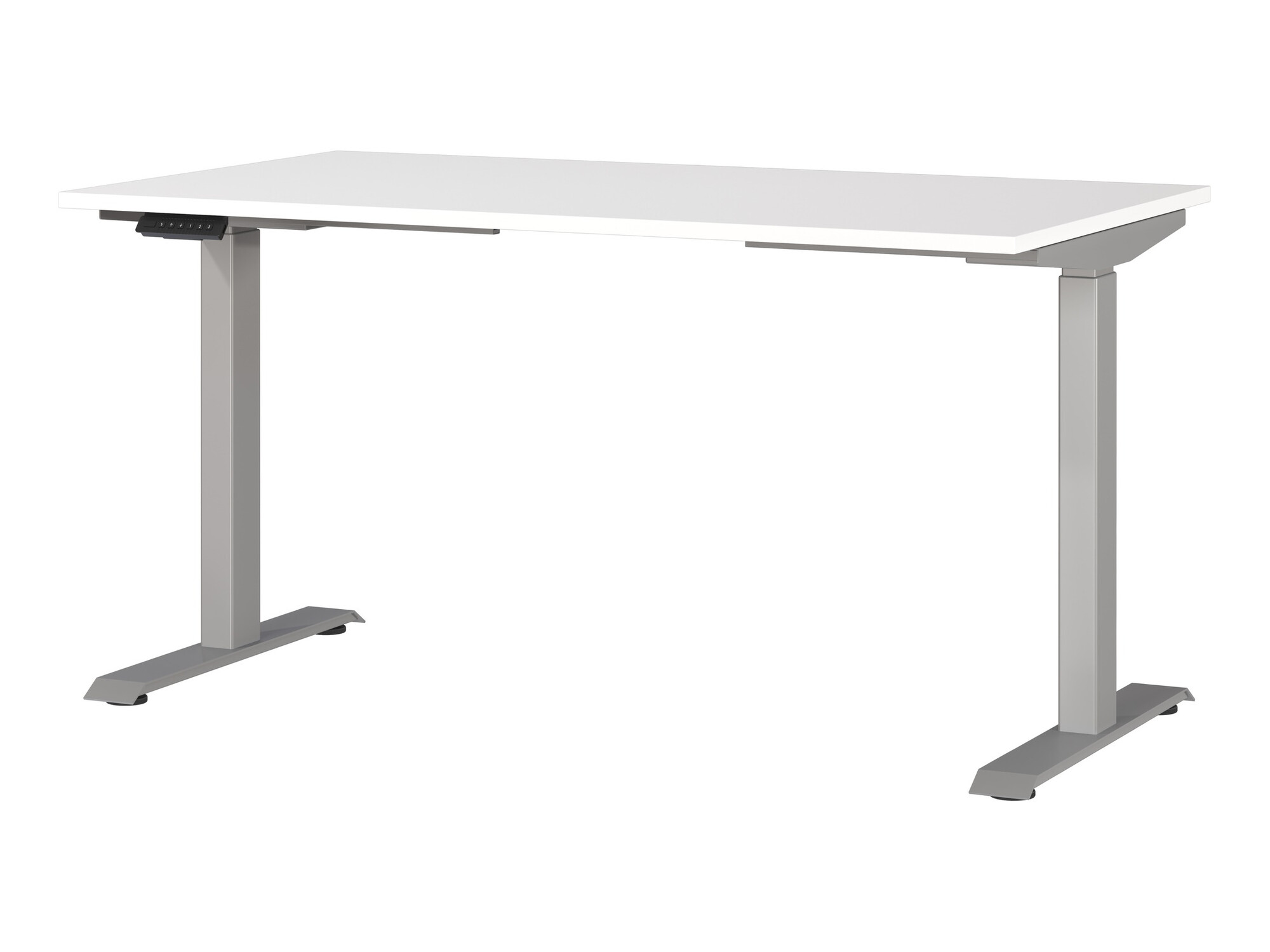 Állítható magasságú íróasztal Sacramento 415 (Fehér + Ezüst)