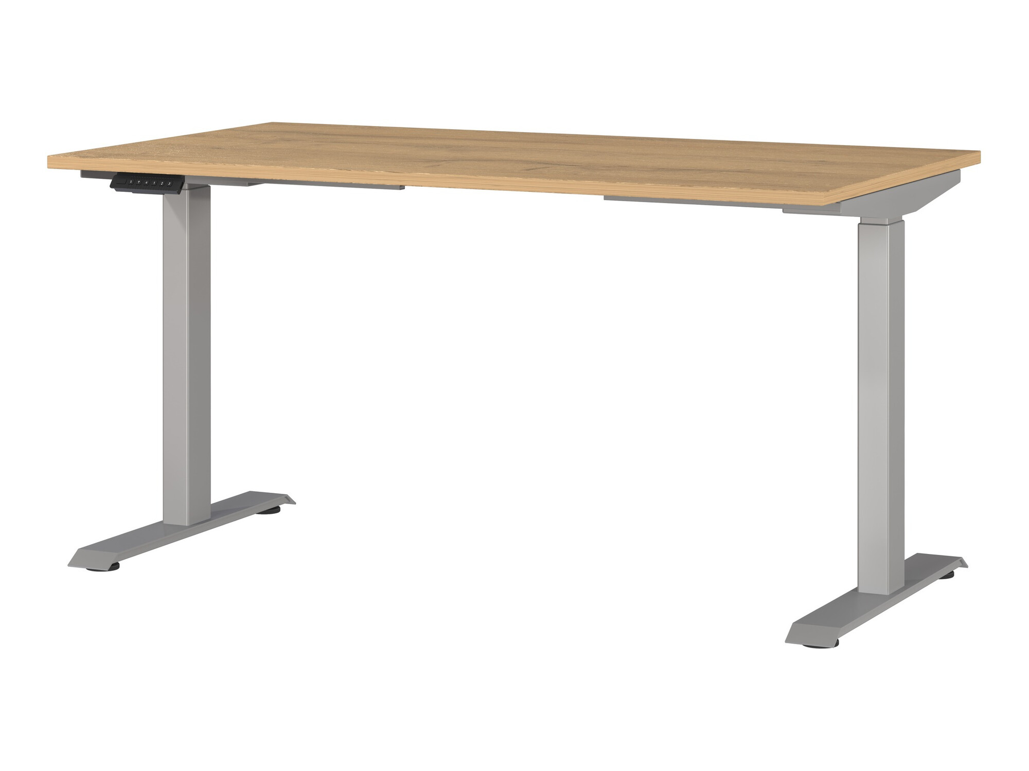 Állítható magasságú íróasztal Sacramento 415 (Grandson tölgy + Ezüst)