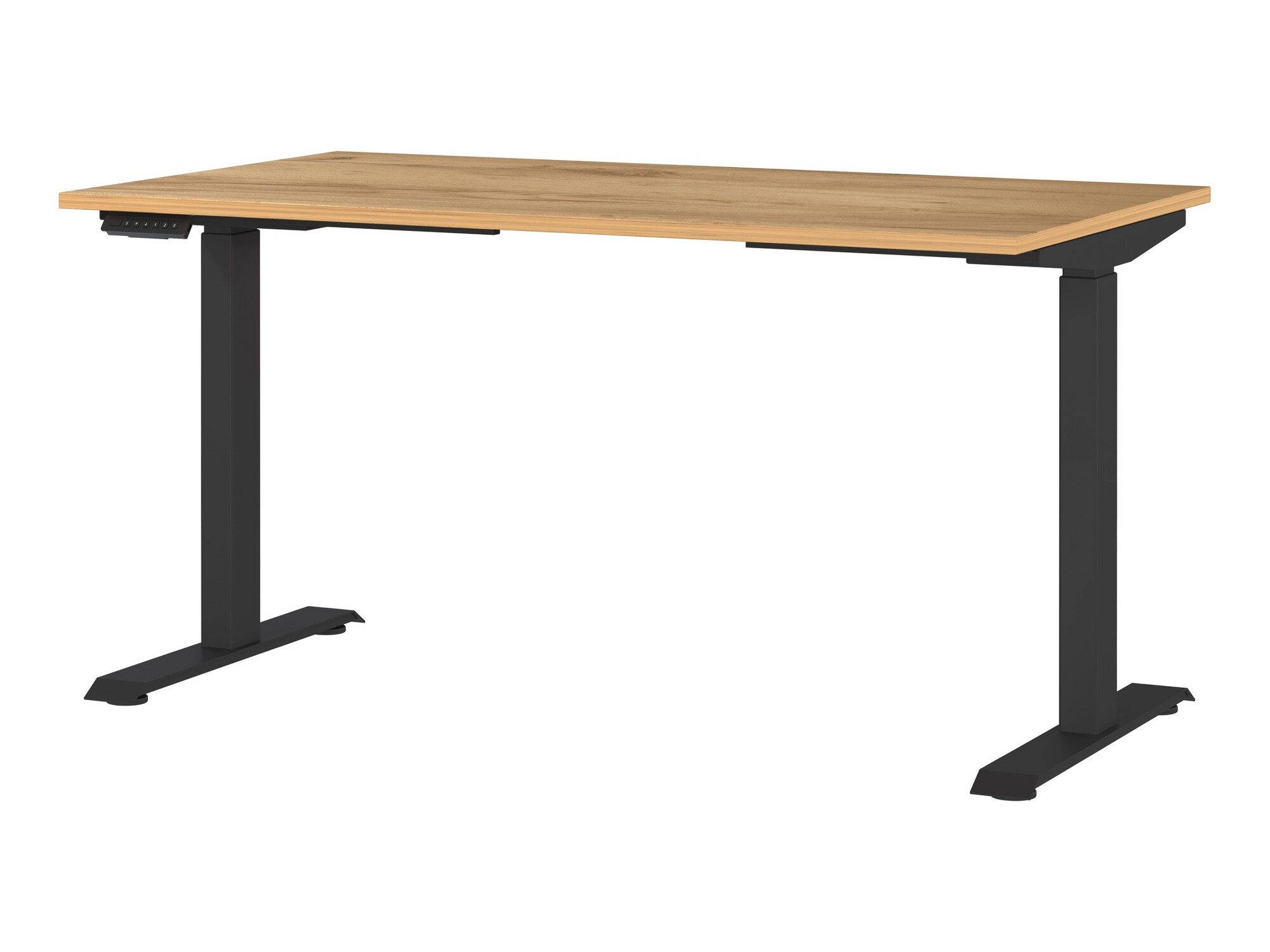 Állítható magasságú íróasztal Sacramento 415 (Navarra tölgy + Fekete)