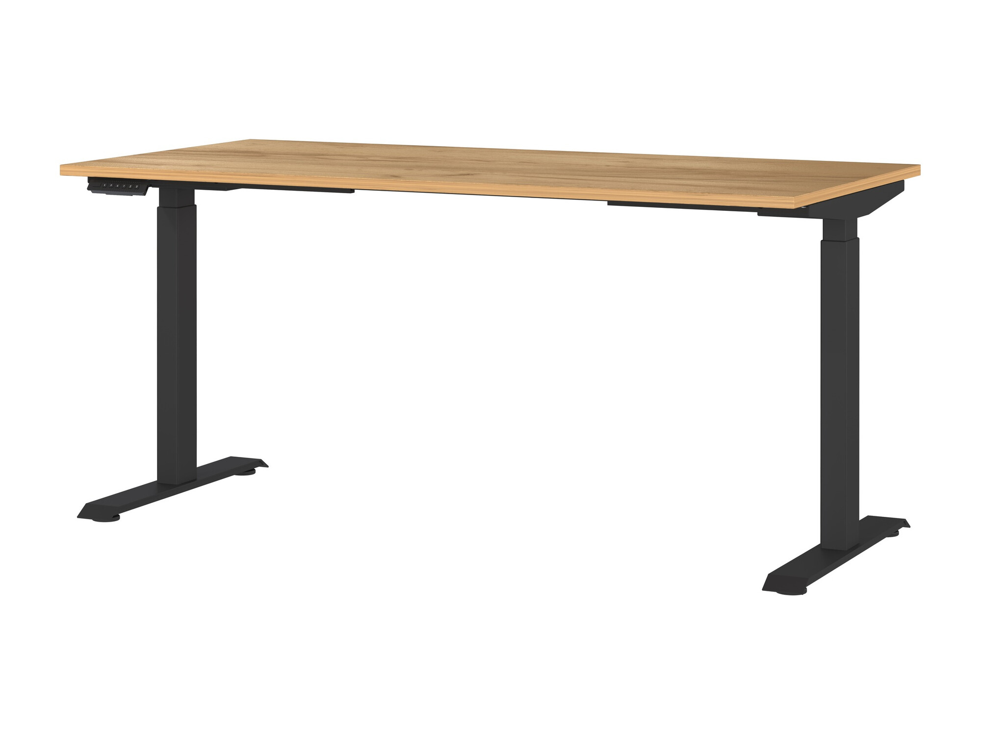 Állítható magasságú íróasztal Sacramento 416 (Navarra tölgy + Fekete)