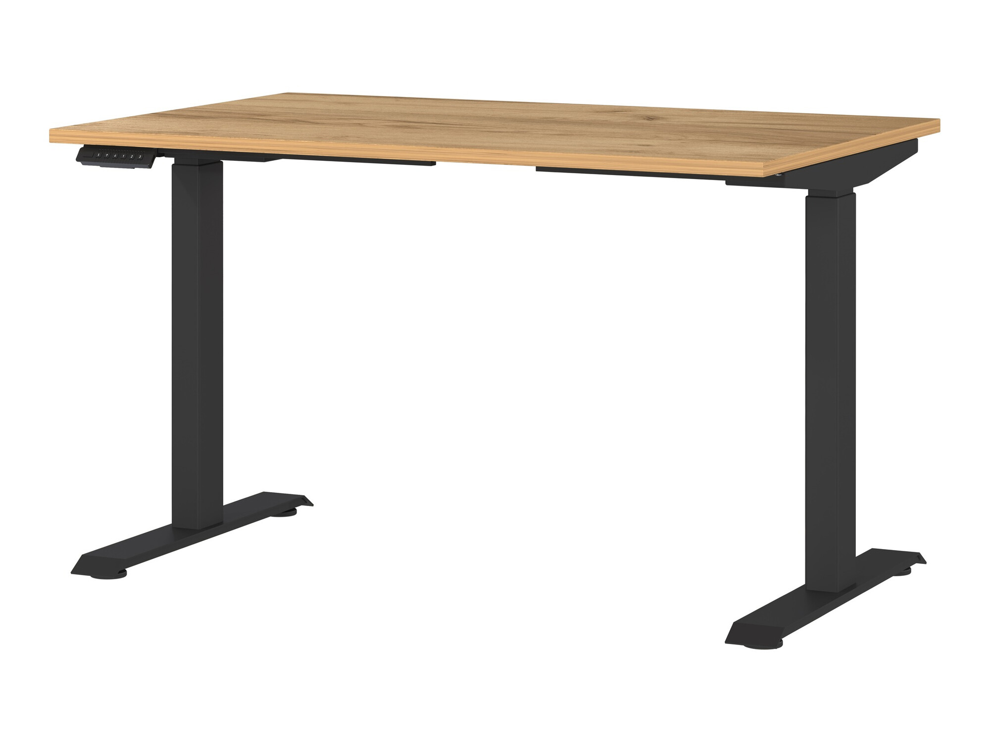 Állítható magasságú íróasztal Sacramento 417 (Navarra tölgy + Fekete)
