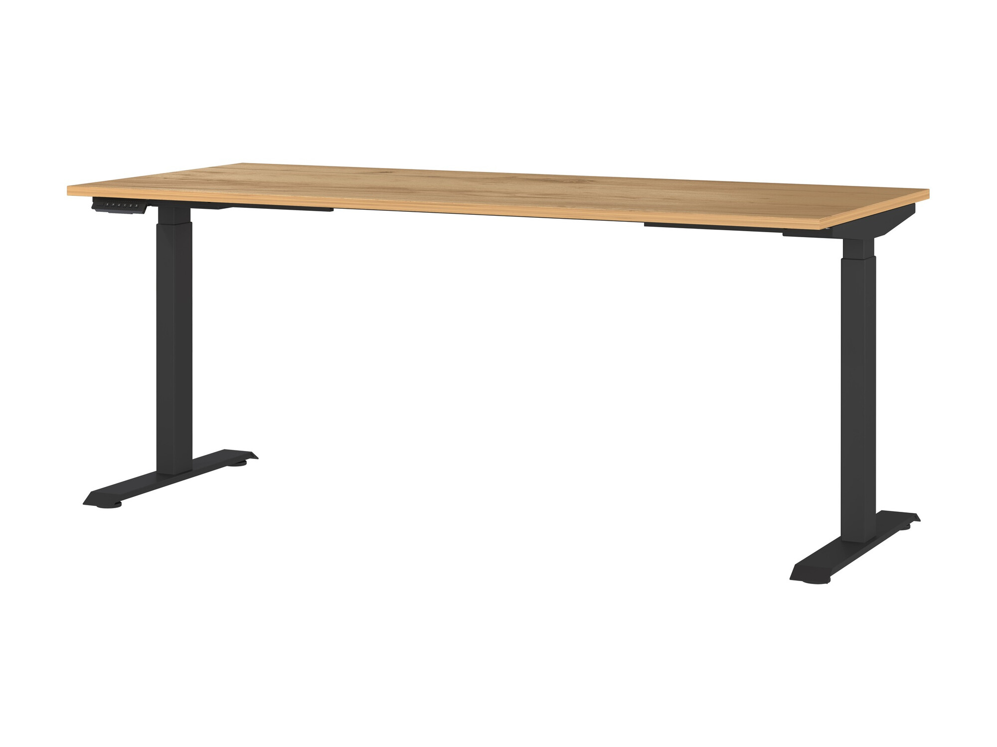 Állítható magasságú íróasztal Sacramento 418 (Navarra tölgy + Fekete)