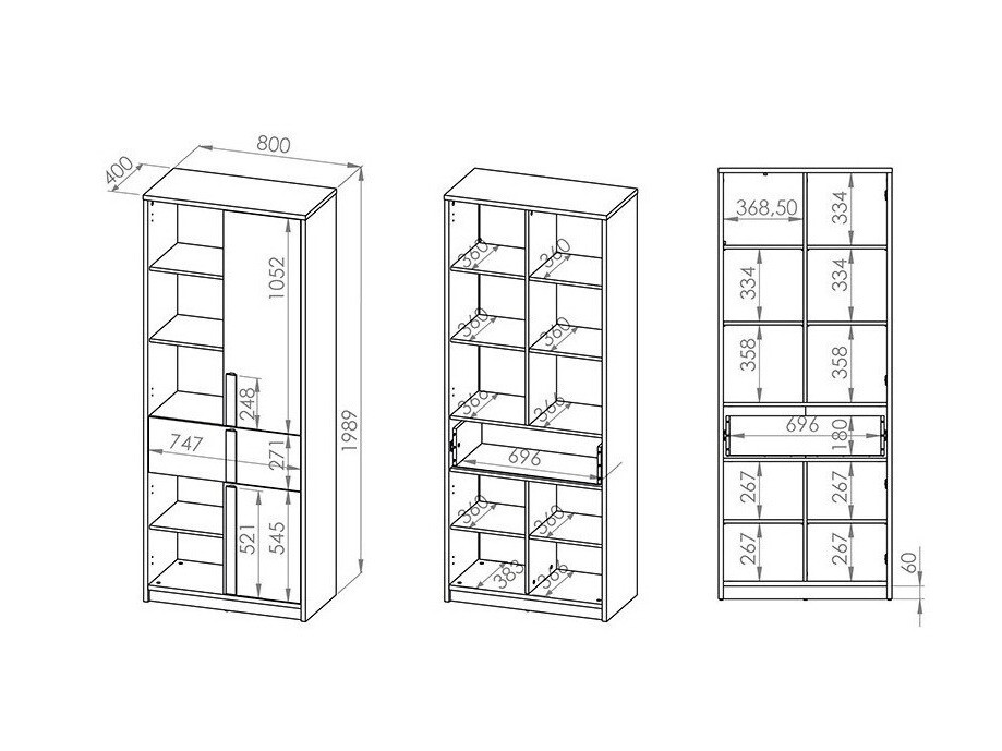 Könyvespolc Tivruve 103