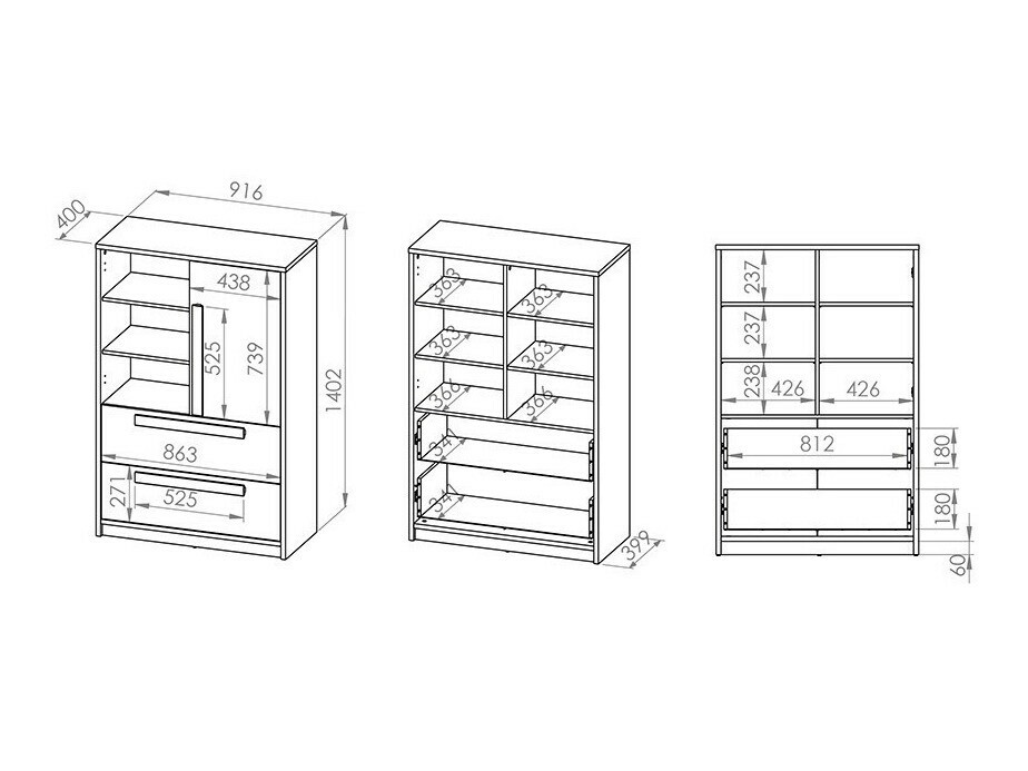 Könyvespolc Tivruve 106